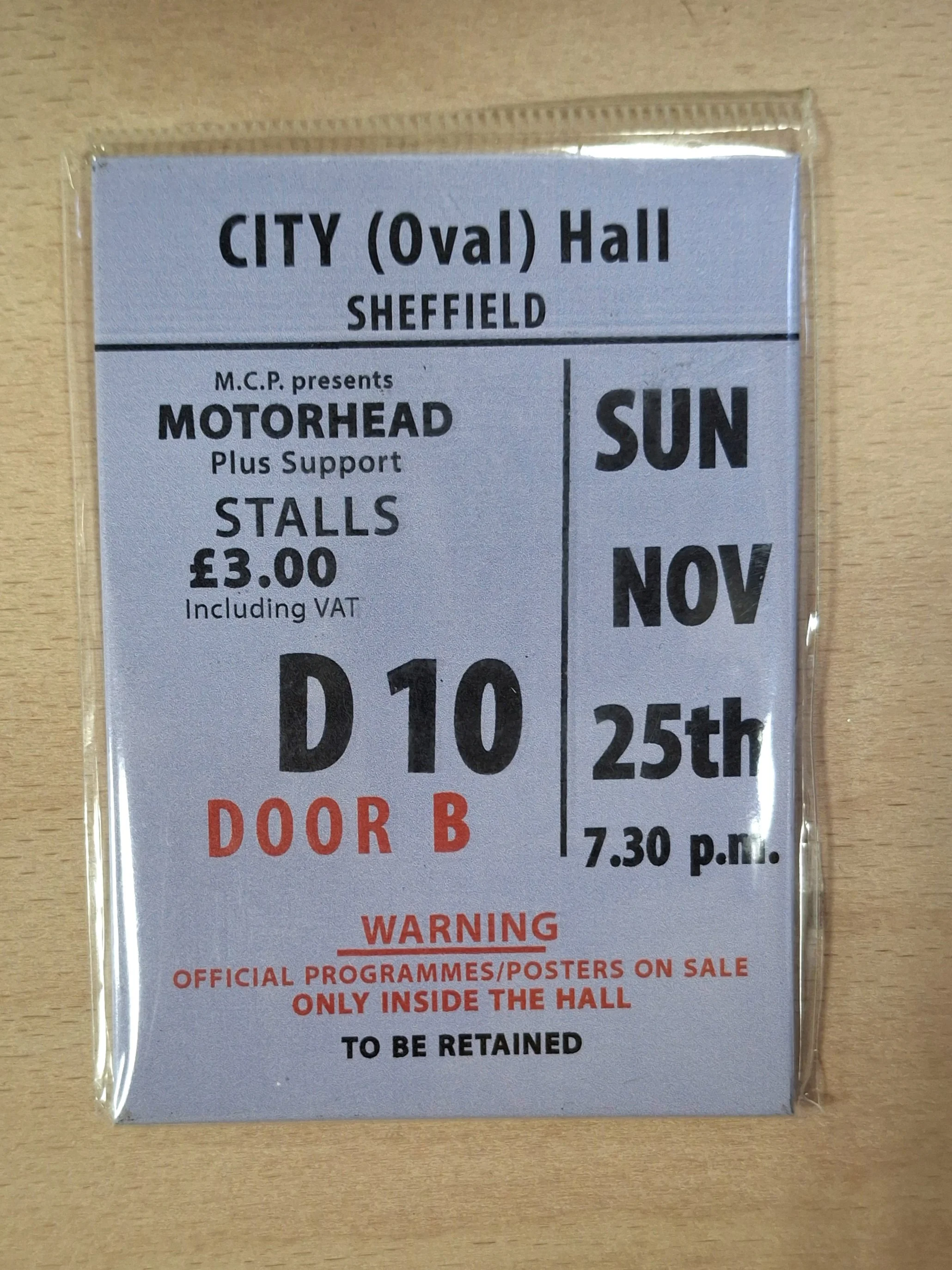 Motorhead Concert Ticket Magnet