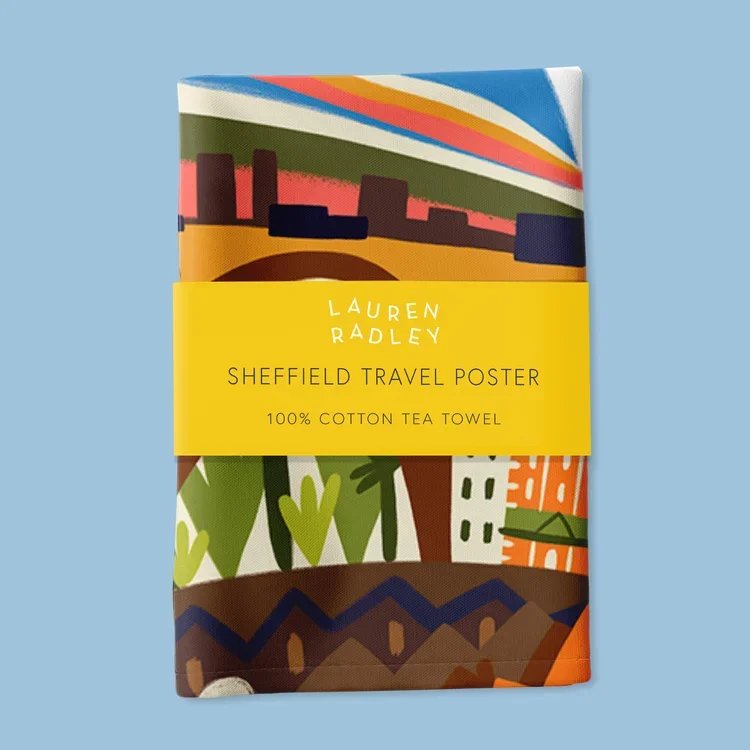 Sheffield illustrated tea towel.webp