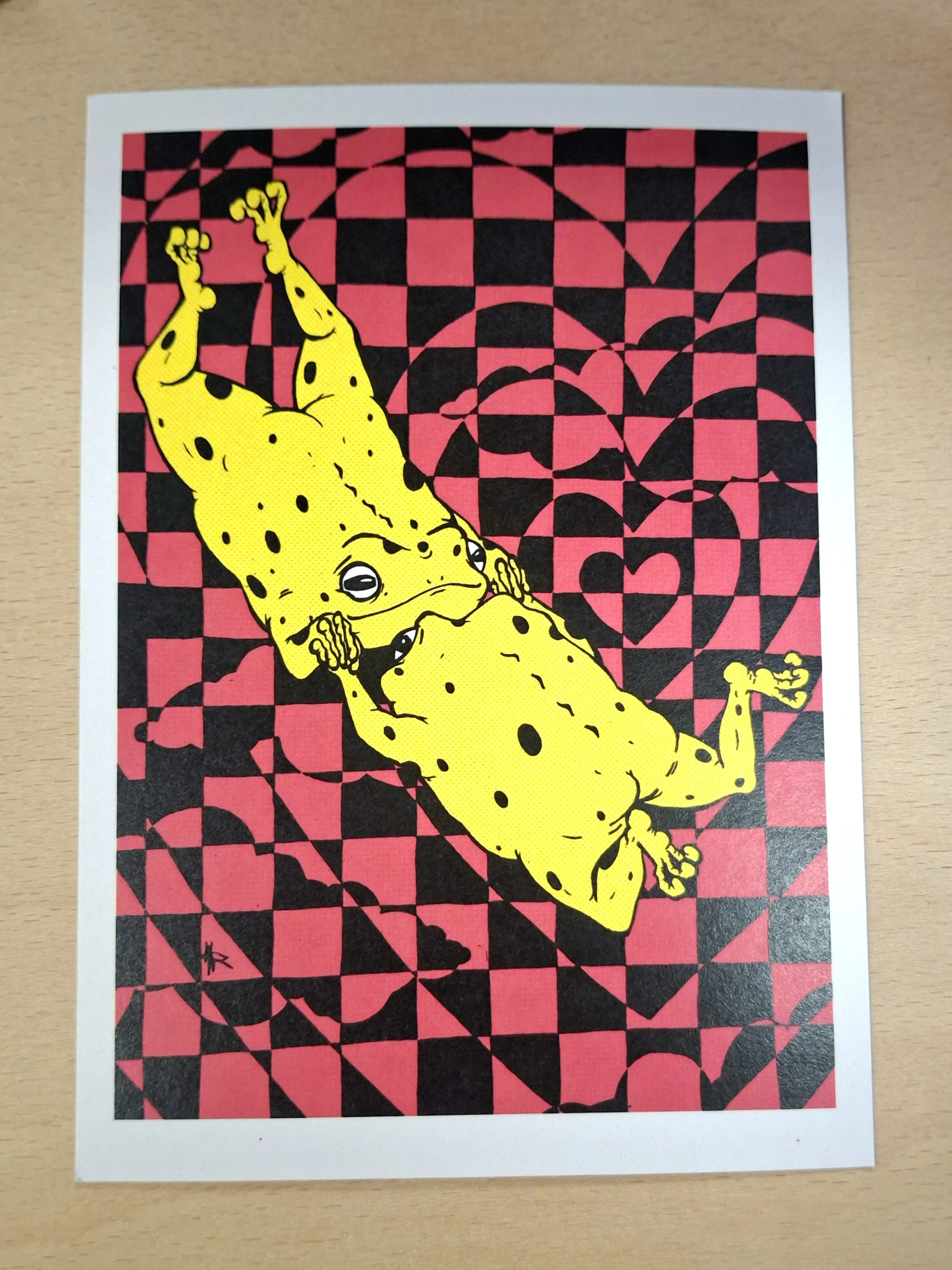 Frogs Falling Postcard