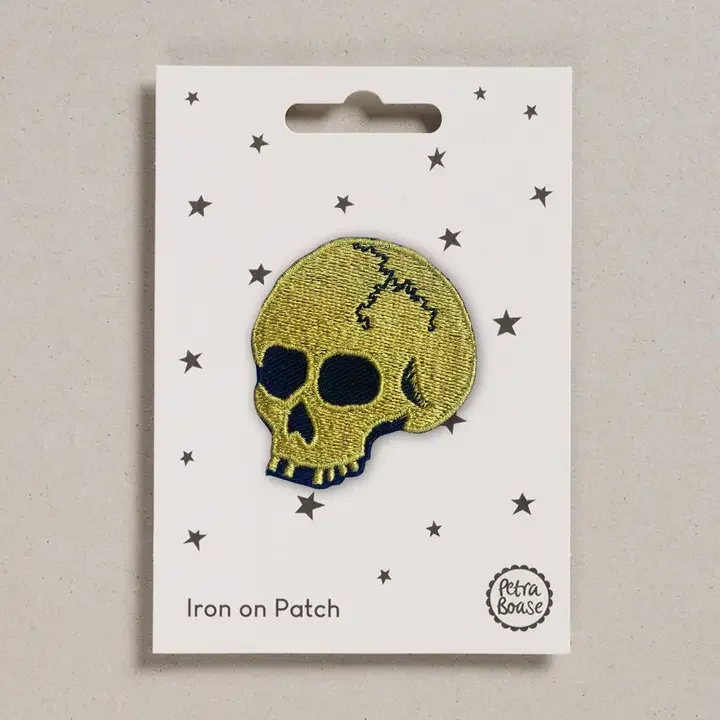 Gold Skull Patch (Iron On)