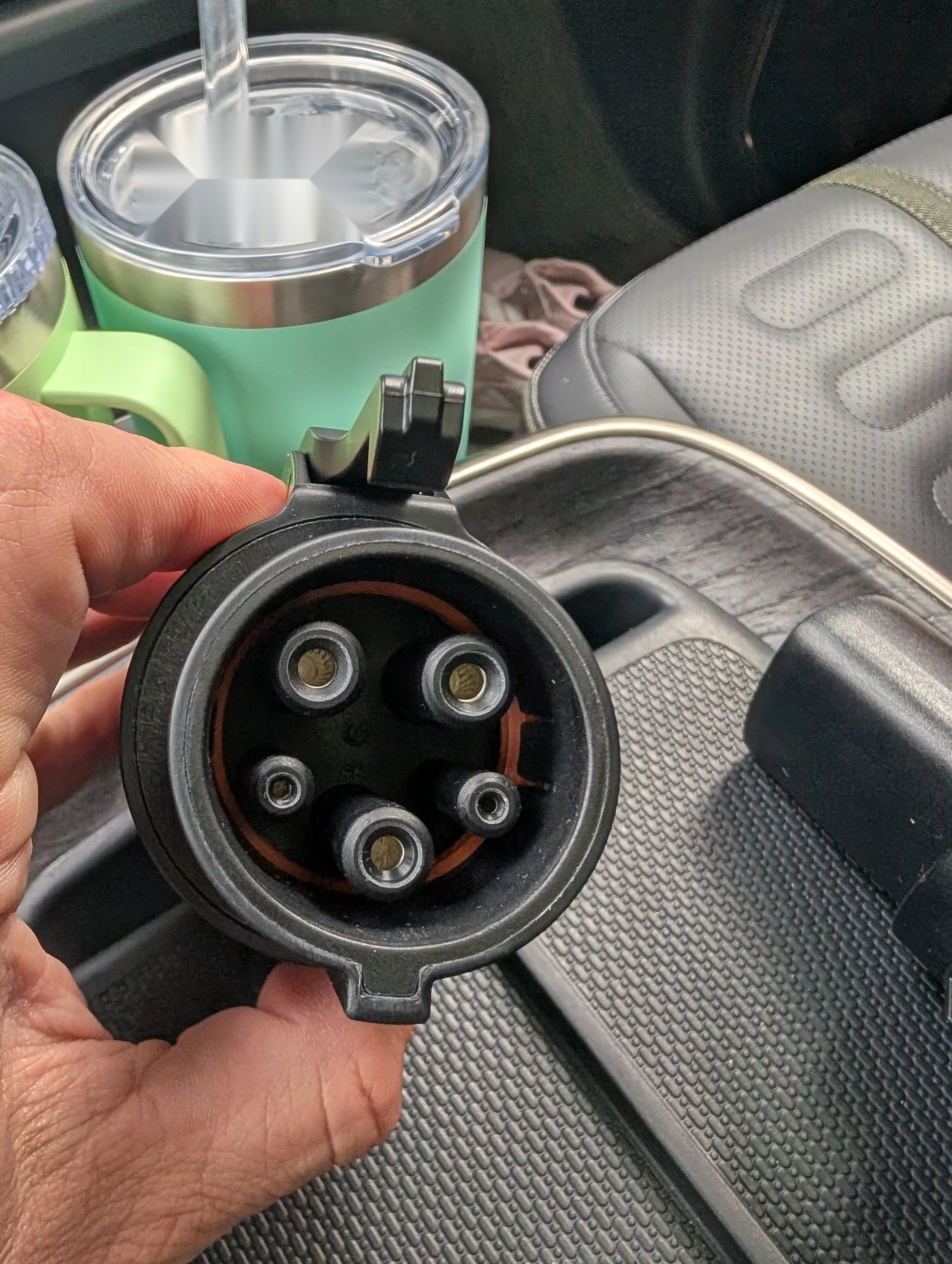 NACS charging adapter close-up