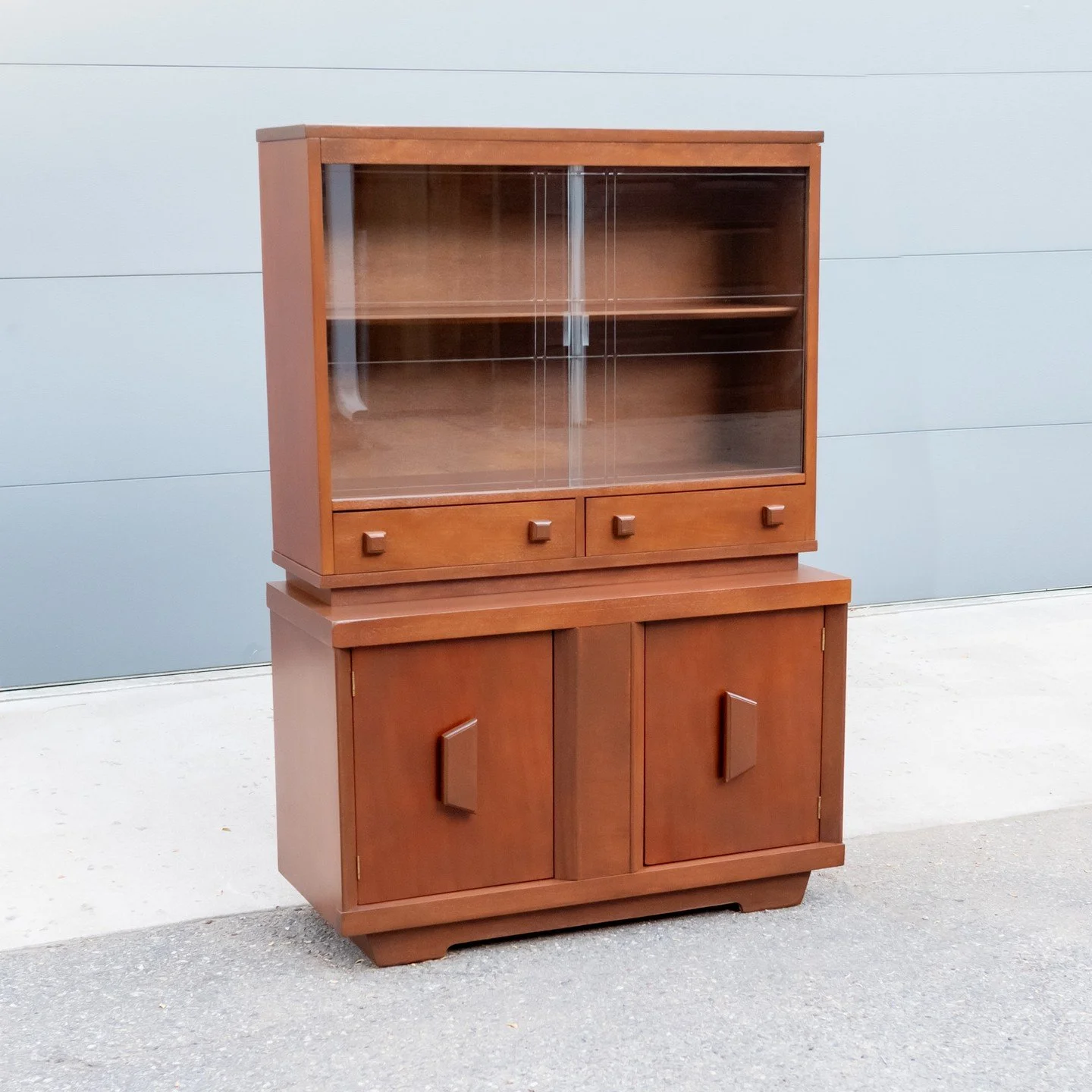 Restored Mid-Century Petite Hutch
For Sale | Message for Details

Sometimes you have to envision the before/after photos to motivate through 9 hours of paint stripping. This was one of the most labor-intensive projects I&rsquo;ve ever done, but even 