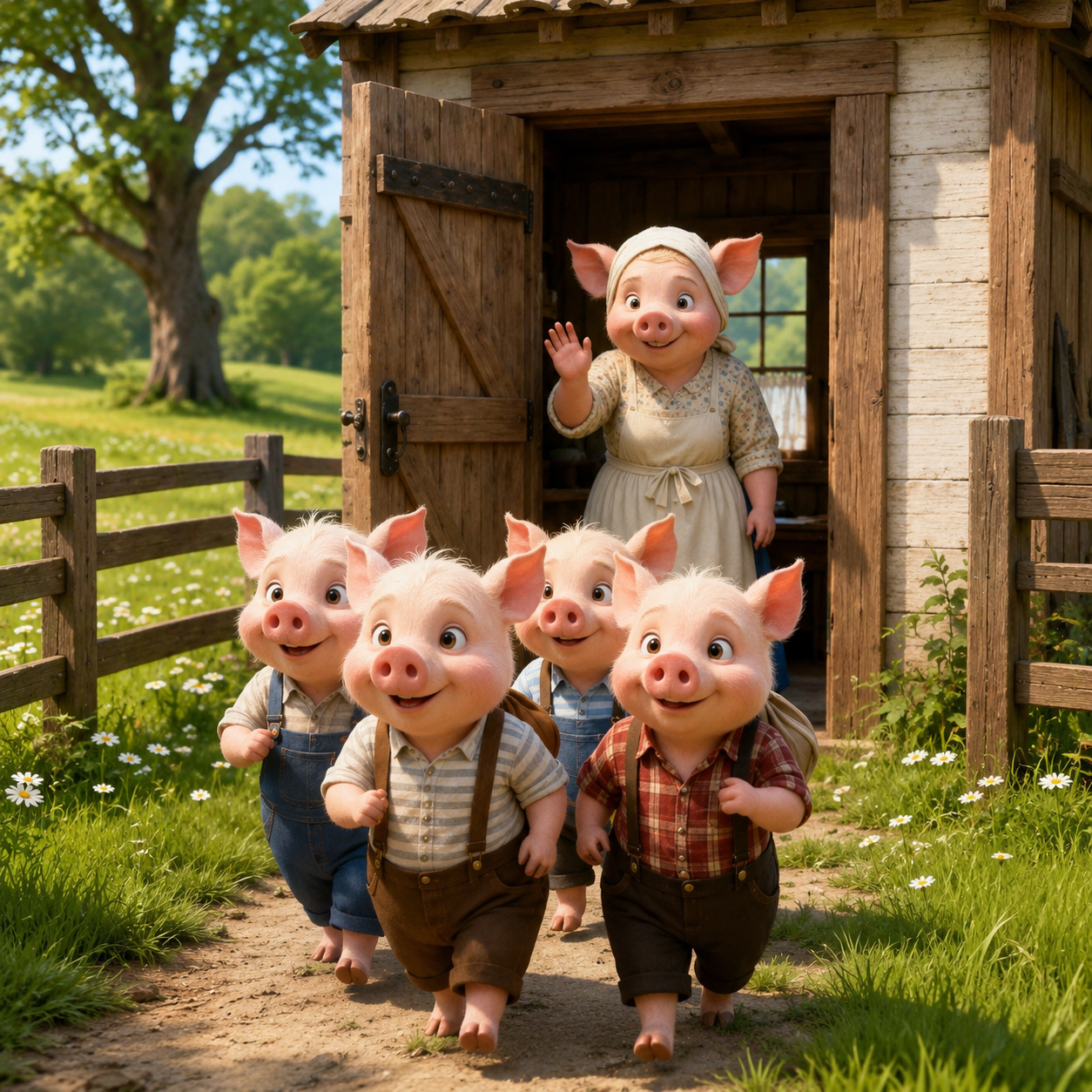 Four Little Pigs 🐷🐷🐷🐷