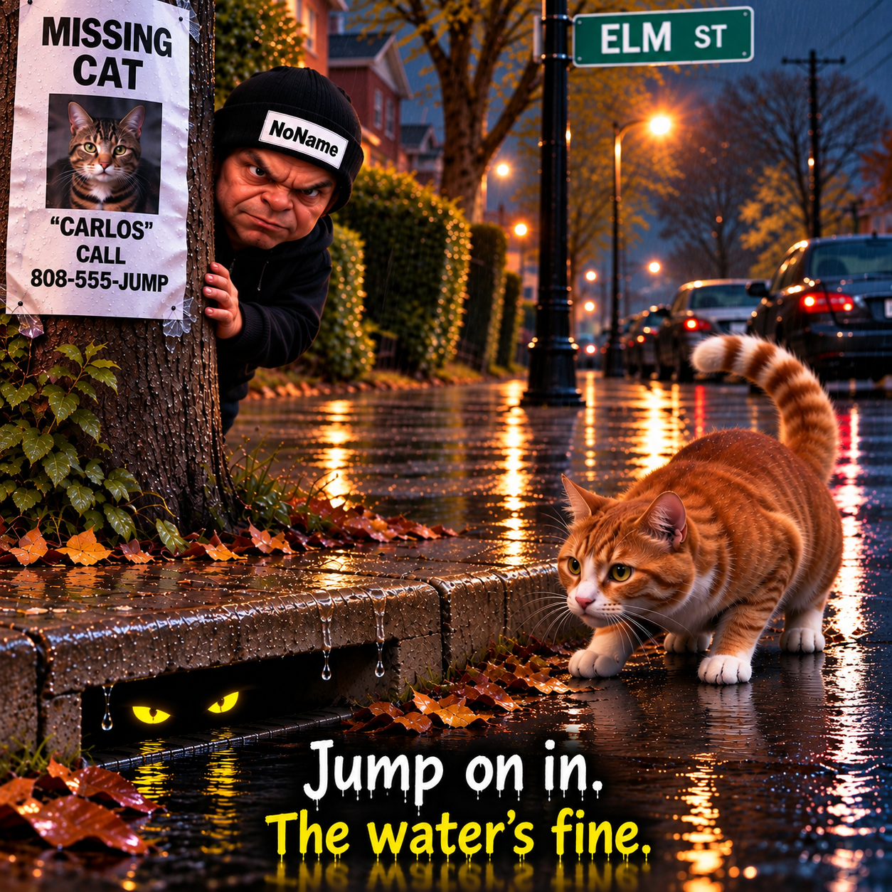 JUMP ON IN… THE WATER’S FINE 🌧️🙀😱