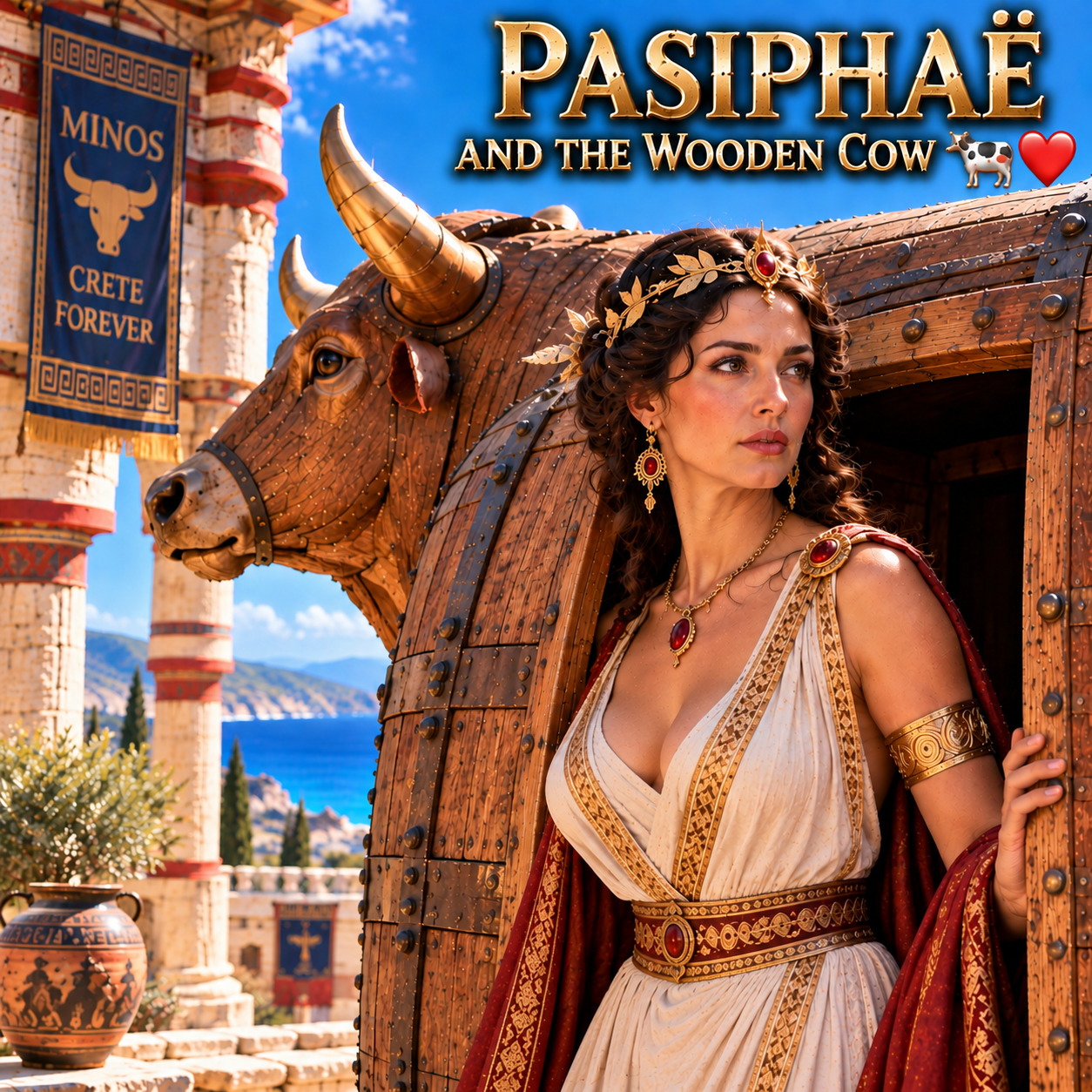 PASIPHAË AND THE CRETAN BULL 🐄💋🐂🏛🔥