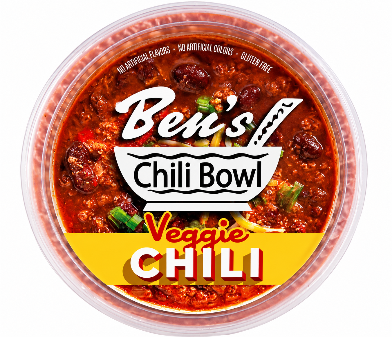 Ben's Vegan Veggie Chili top label for 15oz retail pack
