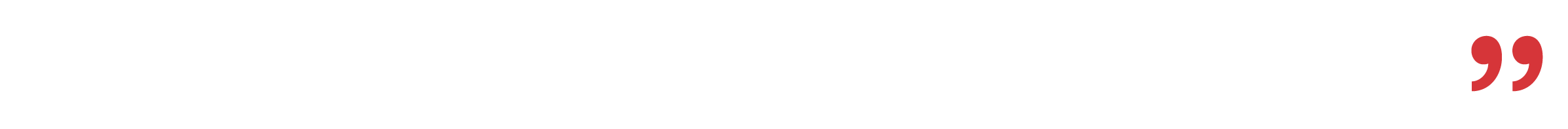 Empty black background with a white double underline and a red double quote in the top right corner.