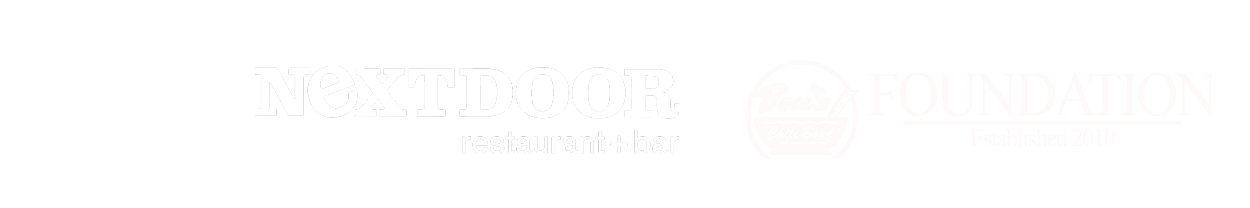 Logo of Next Door restaurant & bar and Brand Foundation established in 2010.