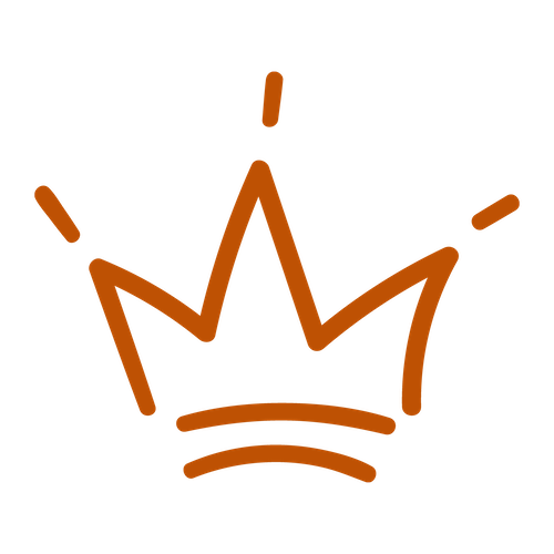Brown crown sketch with three lines underneath.