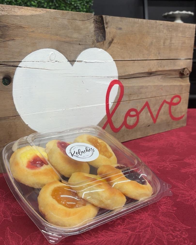 Second Saturday
Filled with love ❤️ 

Shop is open 8am-12pm
9332 State Hwy 133 | Blair

Kolaches &amp; Cinn Rolls available!

#kolachenation #sixthstreetkolaches #kolaches #czechkolaches #ShopSmall