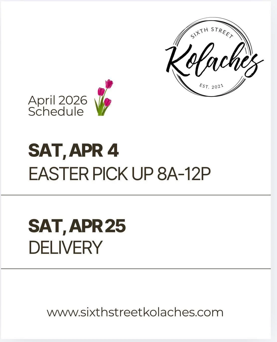 Hard to believe that we&rsquo;re almost halfway through April already! Life&rsquo;s sure been a busy hum of activity in our house this month!  Thanks for your patience and support through these important and full days in our lives!

Don&rsquo;t miss 