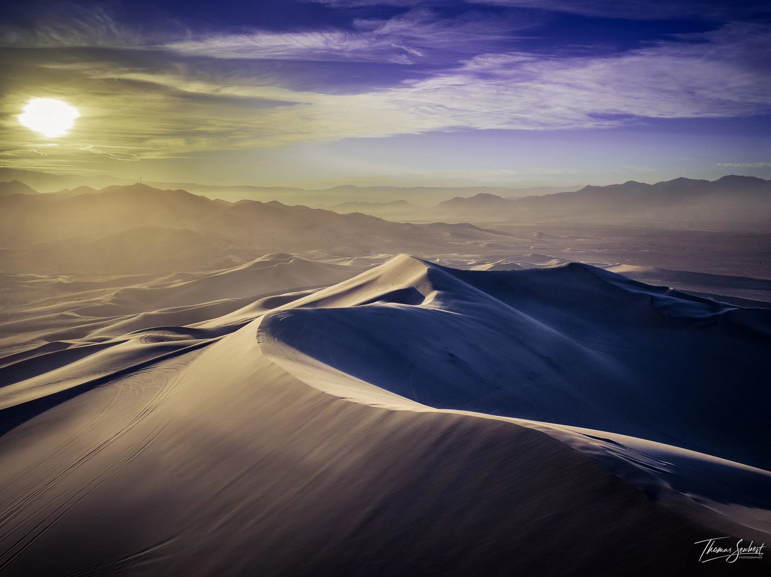 Dumont Dunes at Sunset with Drone