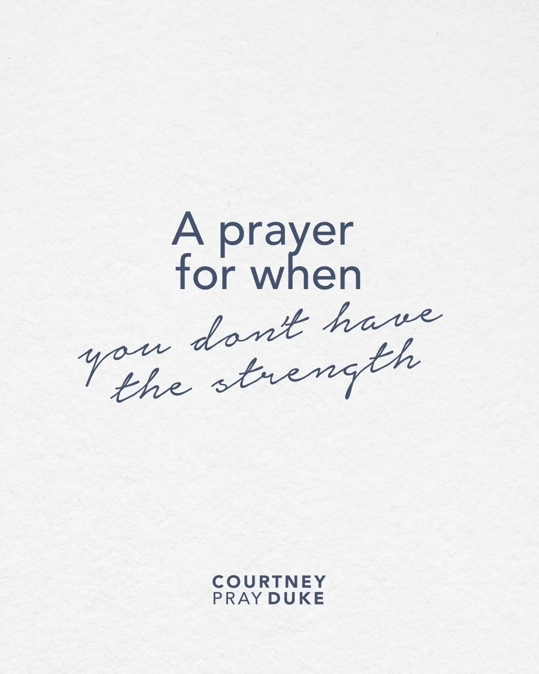Sometimes the hardest days require the simplest words.

As we enter a new week, some of the best news you&rsquo;ll hear is that when your strength decreases, God&rsquo;s strength increases&mdash;without limit, without fail.

I&rsquo;ve created a free