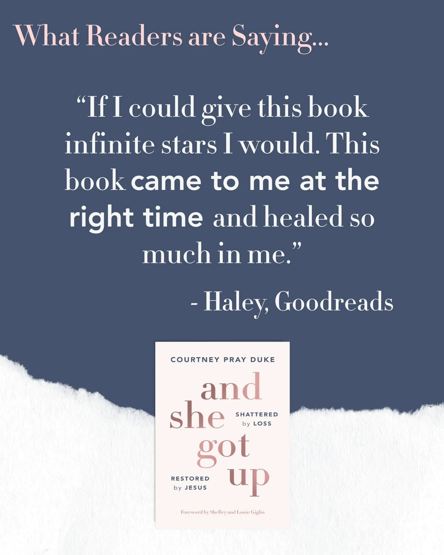 There is nothing better than hearing real people with real lives encounter a real God. 

This is stuff only Jesus can do. If you&rsquo;re in need of a miracle, this book is for you. One touch from Him changes everything. 

And She Got Up is available