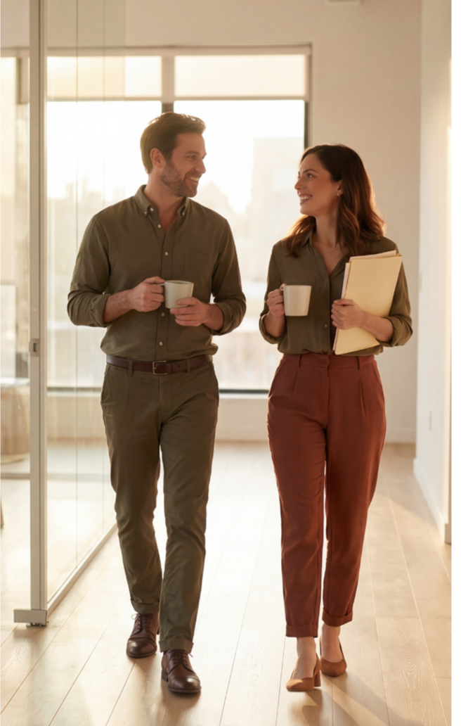 DRH qui discute avec un salarié