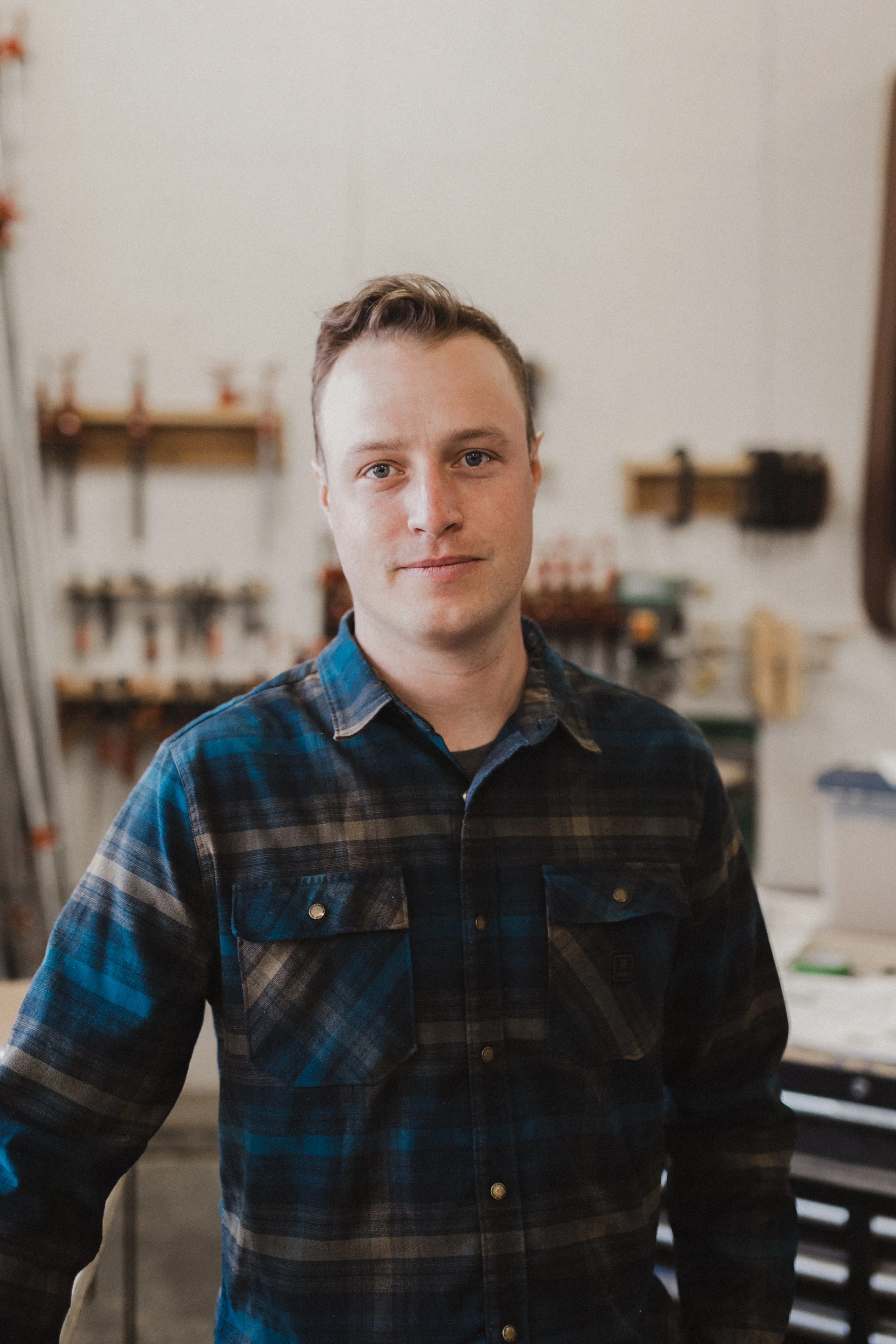 Nolan in ICON Bunks wood shop 