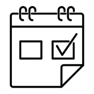 A calendar page with two checkboxes, one checked and one unchecked.