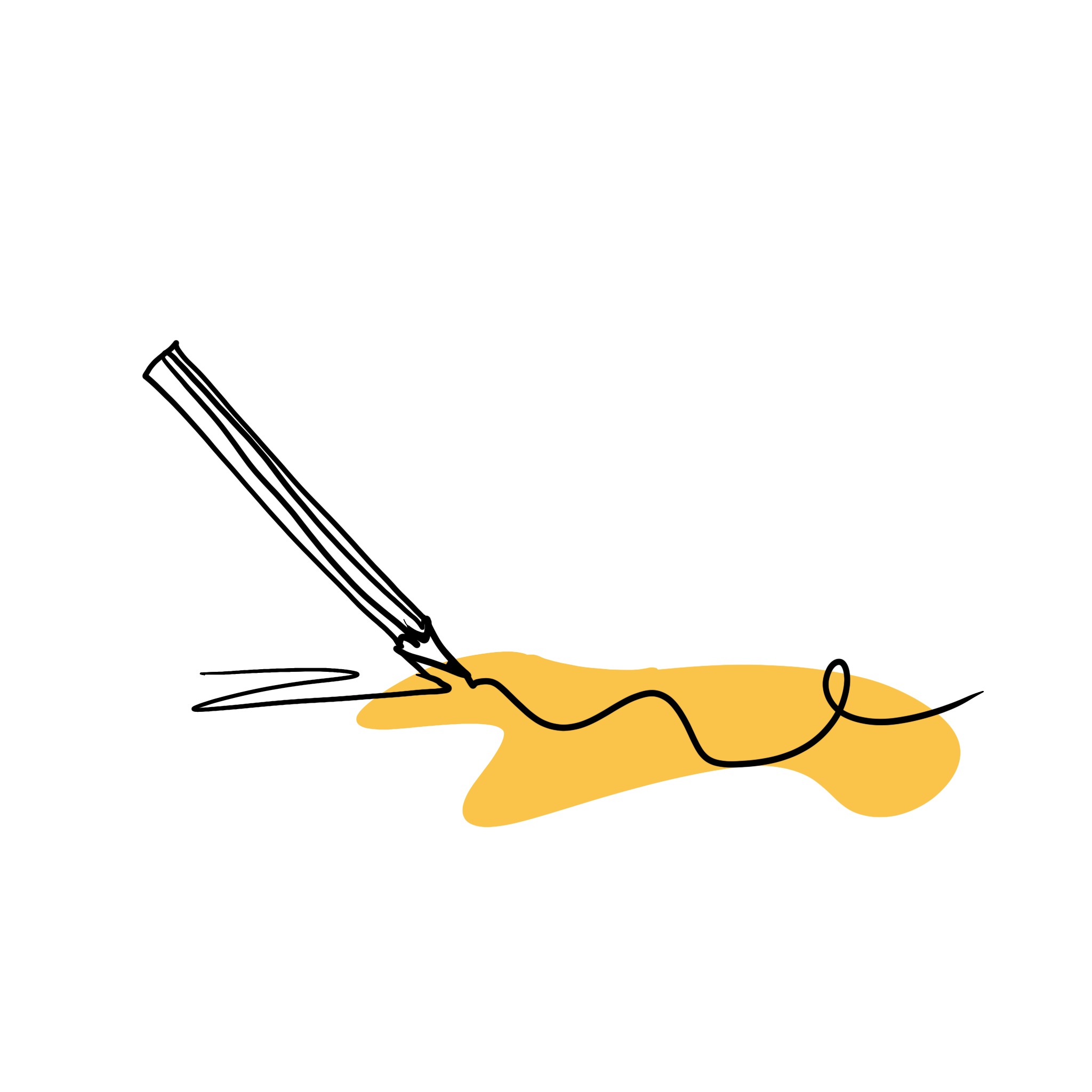 Line drawing of a pencil drawing on a yellow surface.