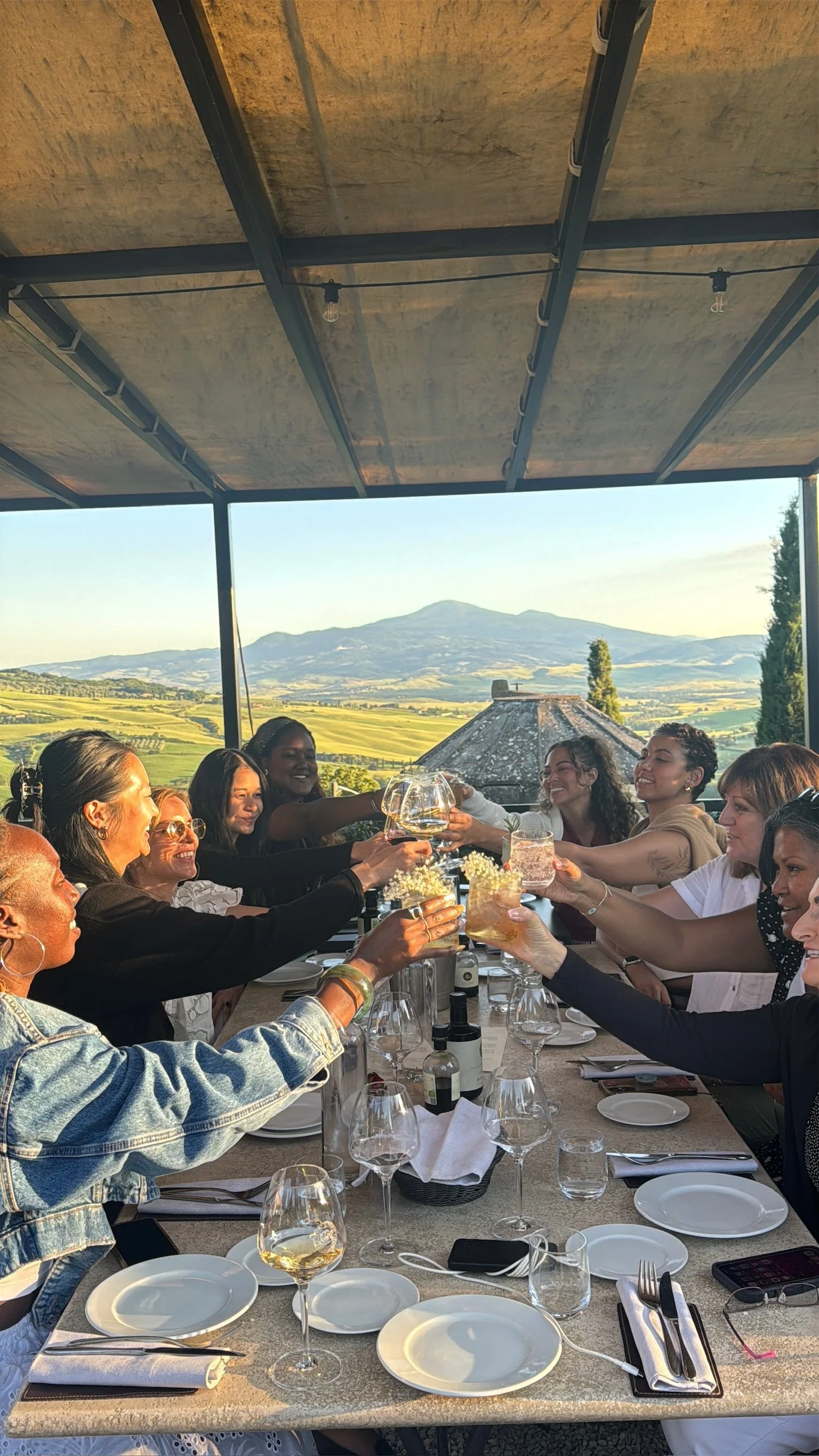 Women at our wellness retreat in Tuscany, Italy.