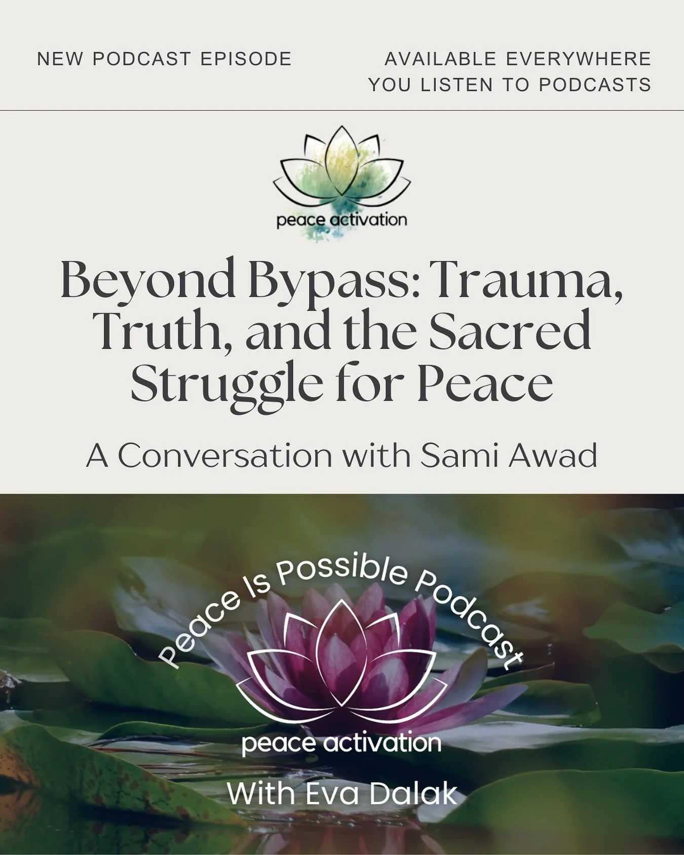 NEW EPISODE: &ldquo;Beyond Bypass&rdquo; with Sami Awad&nbsp;

What if peace isn&rsquo;t about sitting still, but about showing up more fully?

In this vital conversation, we&rsquo;re joined by Sami Awad &mdash; Palestinian peacebuilder, trauma heale