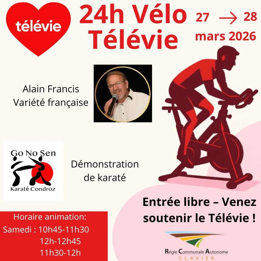🎤 Animations le samedi matin !

La journ&eacute;e du samedi commencera avec deux moments musicaux et sportifs :

🎶 10h45 &rarr; 11h30
🎶 12h &rarr; 12h45
Alain Francis &ndash; vari&eacute;t&eacute; fran&ccedil;aise

🥋 11h30 &rarr; 12h
D&eacute;mon