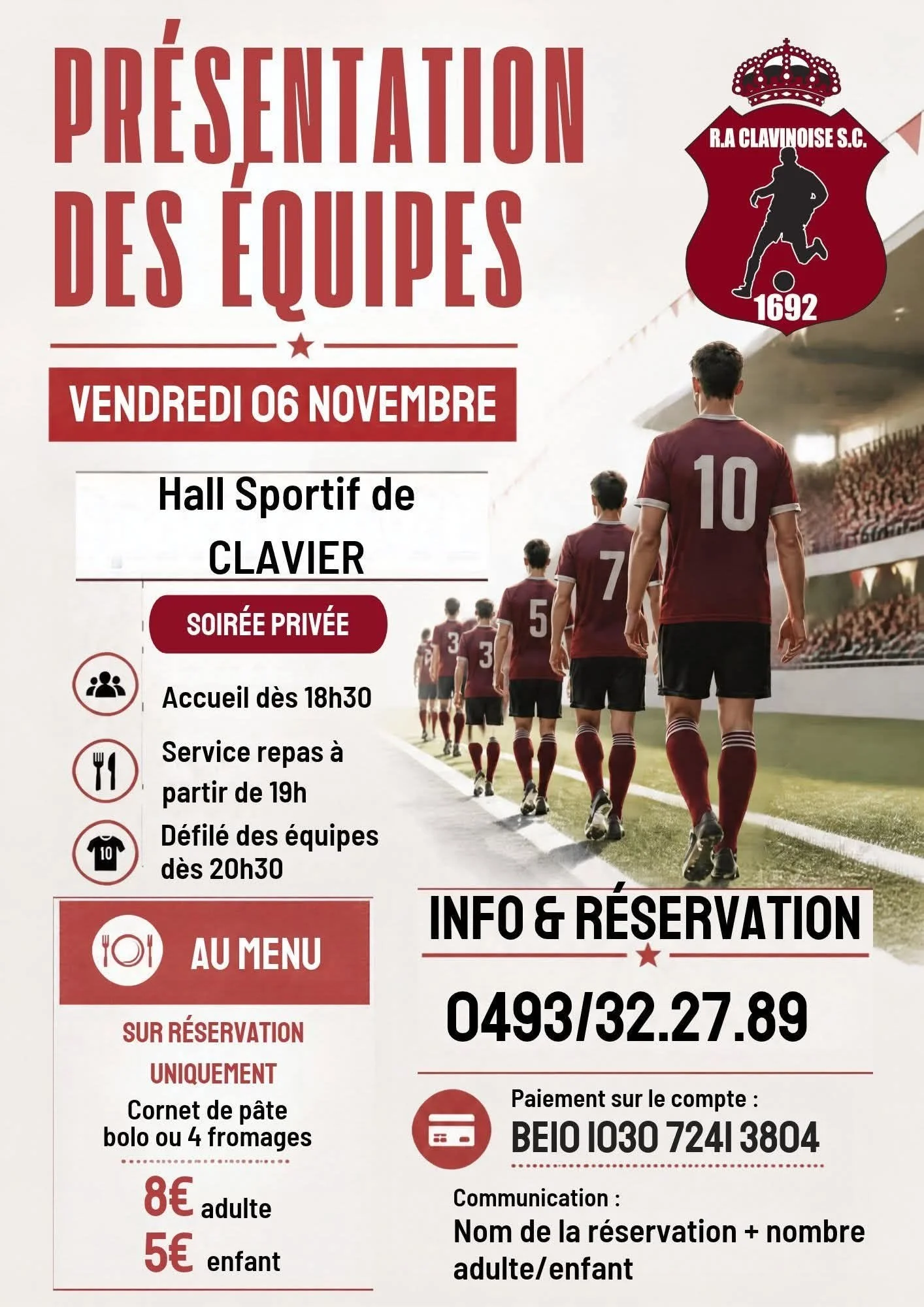 Présentation des équipes de la clavinoise