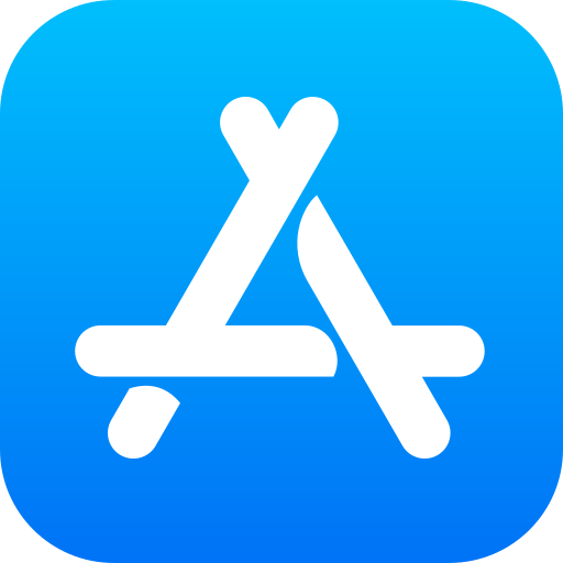 Logo de l'App Store d'Apple sur fond bleu
