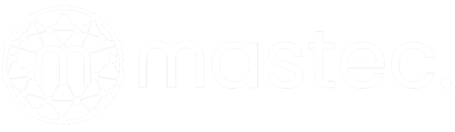 Mastec logo with a stylized globe and the company name in lowercase letters.