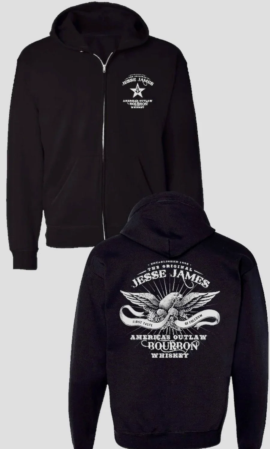 JESSE JAMES BOURBON ZIP UP HOODIE
