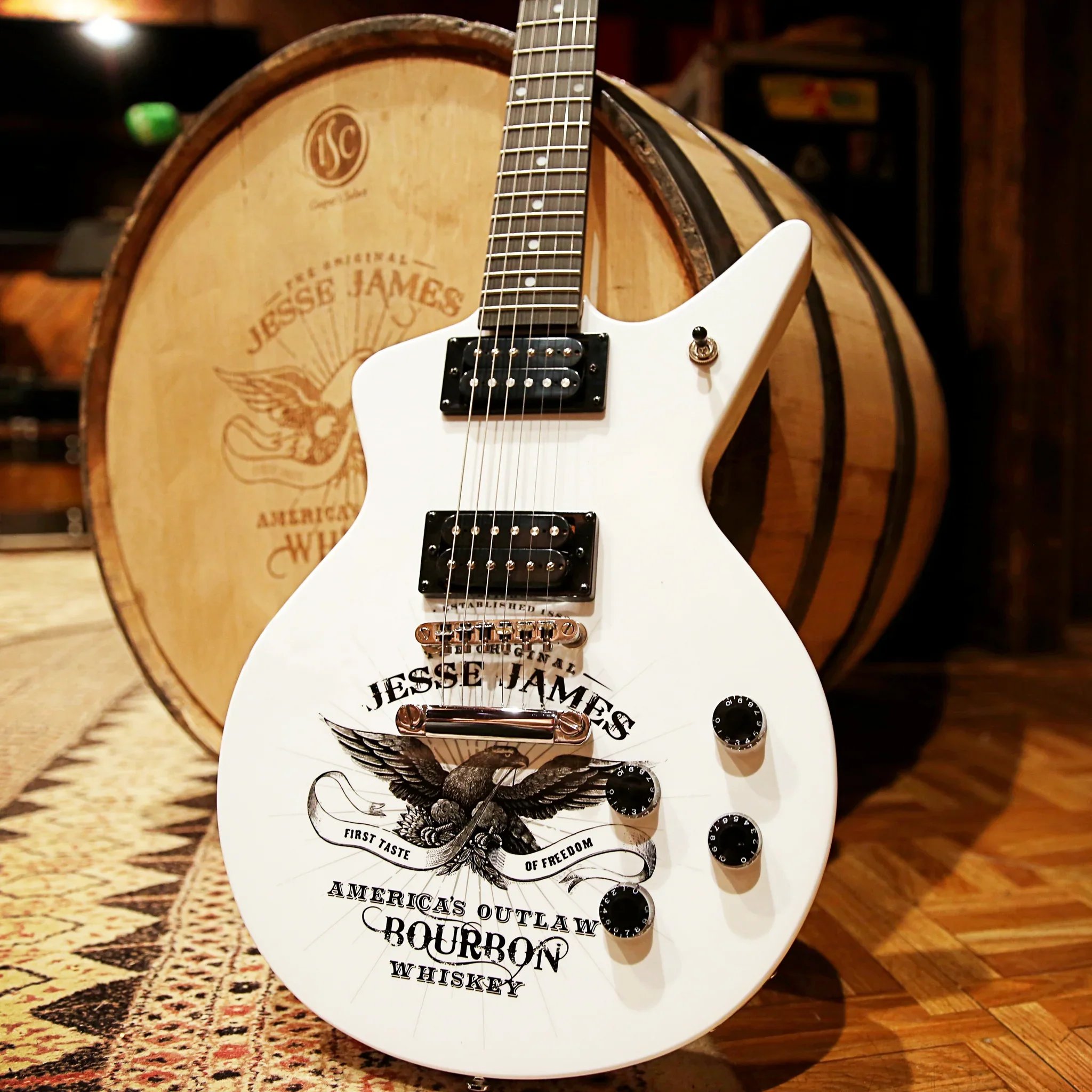 AUTOGRAPHED JESSE JAMES BOURBON DEAN ELECTRIC GUITAR