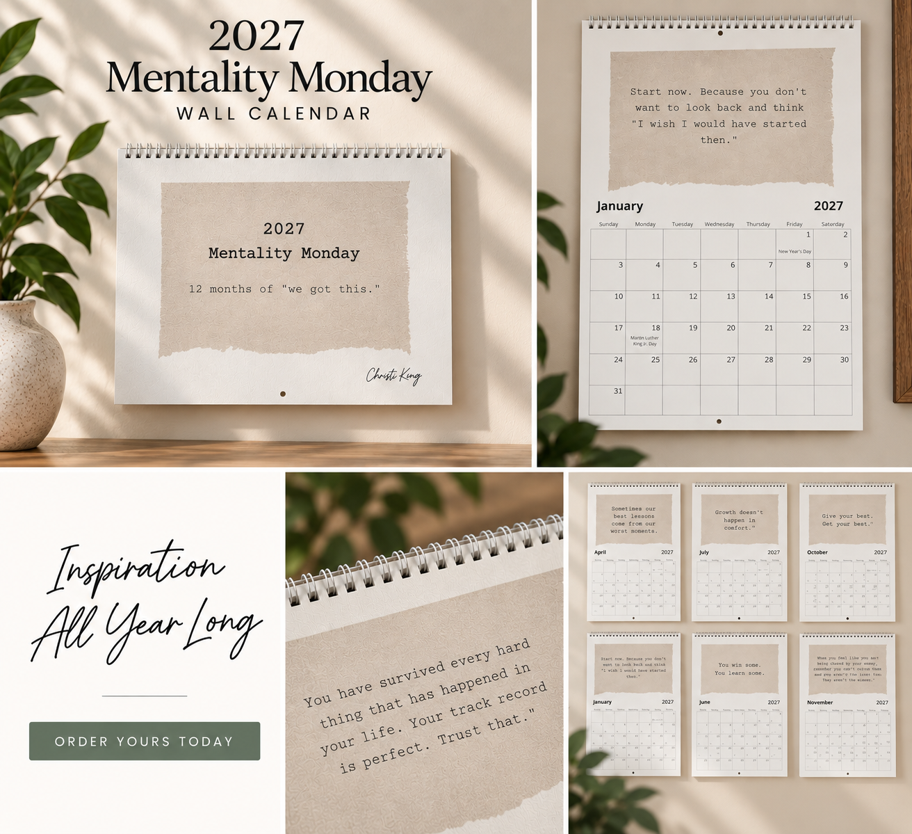 2027 Mentality Monday Wall Calendar