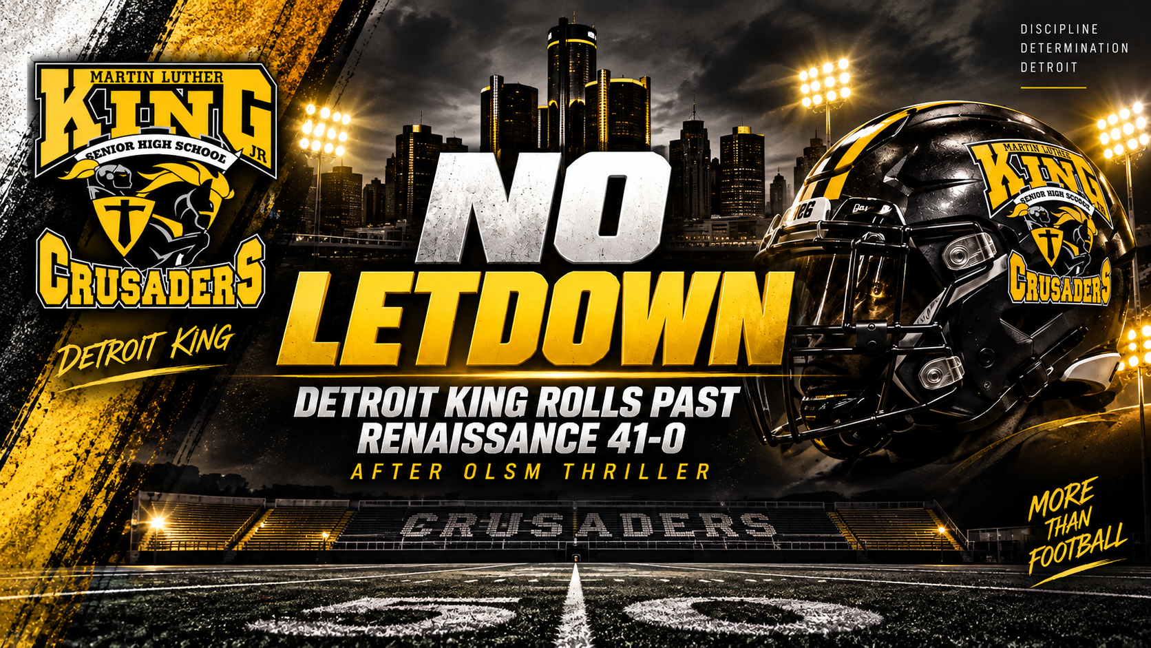 No Letdown: Detroit King Rolls Past Renaissance 41–0 After OLSM Thriller