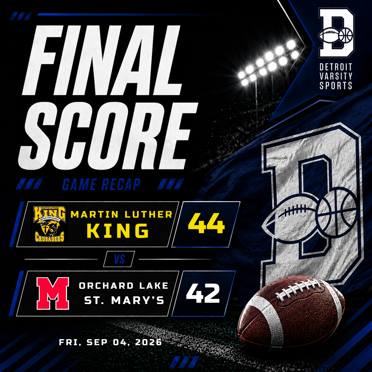 Detroit King Outlasts Orchard Lake St. Mary’s 44-42 in Double-Overtime Thriller