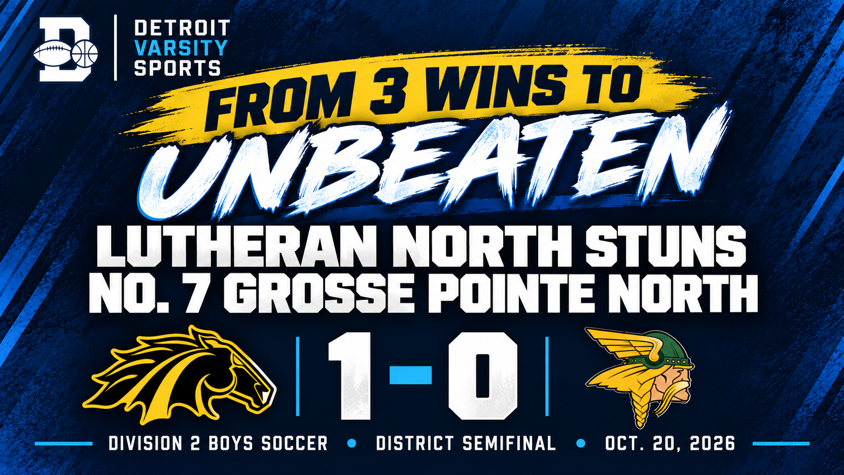 From 3 Wins to Unbeaten: Lutheran North Stuns No. 7 Grosse Pointe North, Advances to District Final
