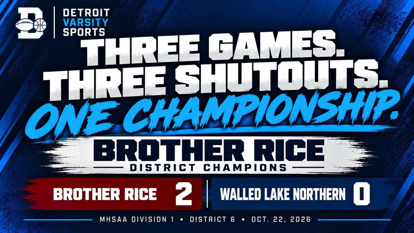 Three Games. Three Shutouts. One Championship: Brother Rice Captures Division 1 District Title