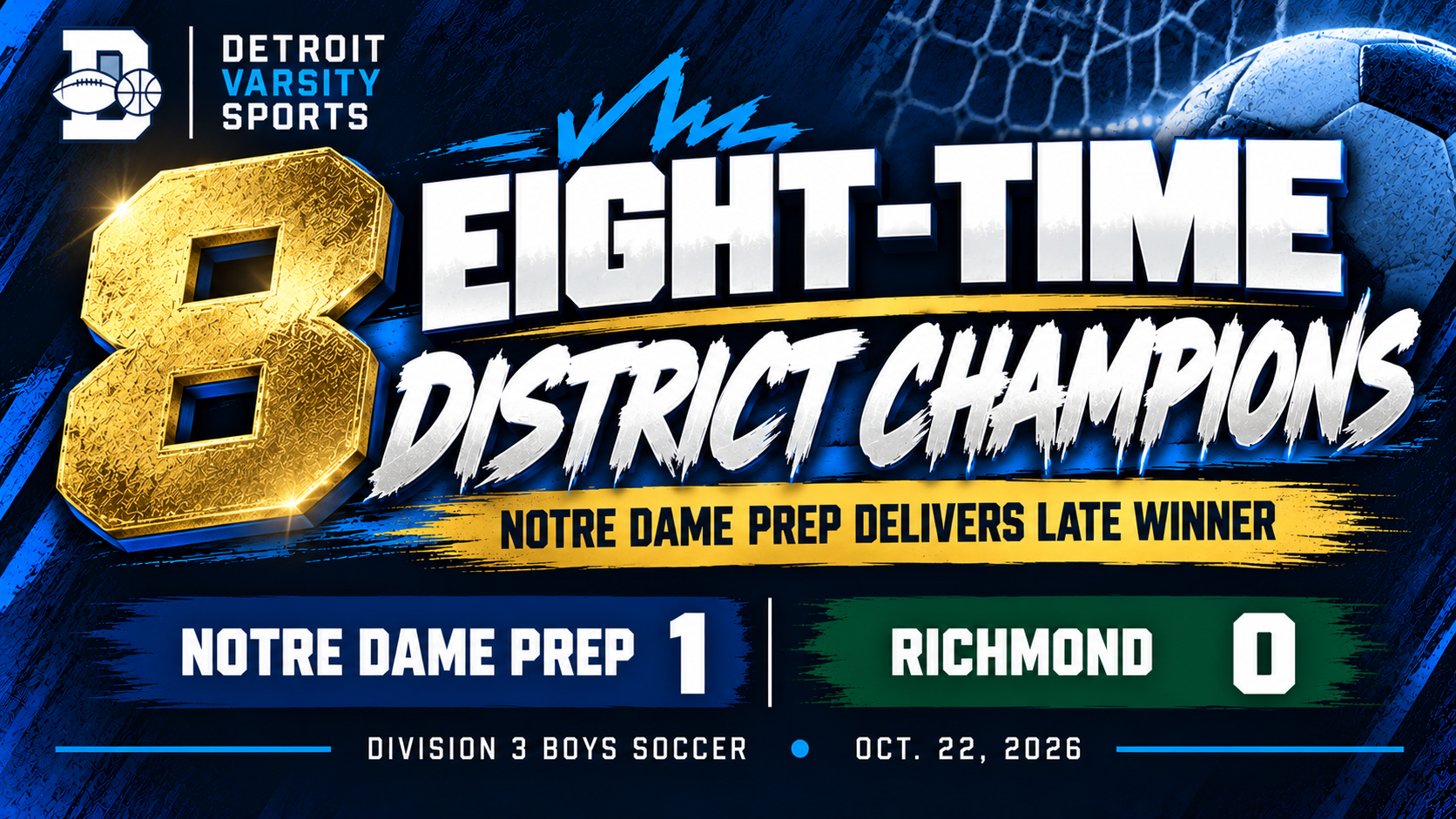 Late-Game Heroics: Notre Dame Prep Captures Eighth Boys Soccer District Championship
