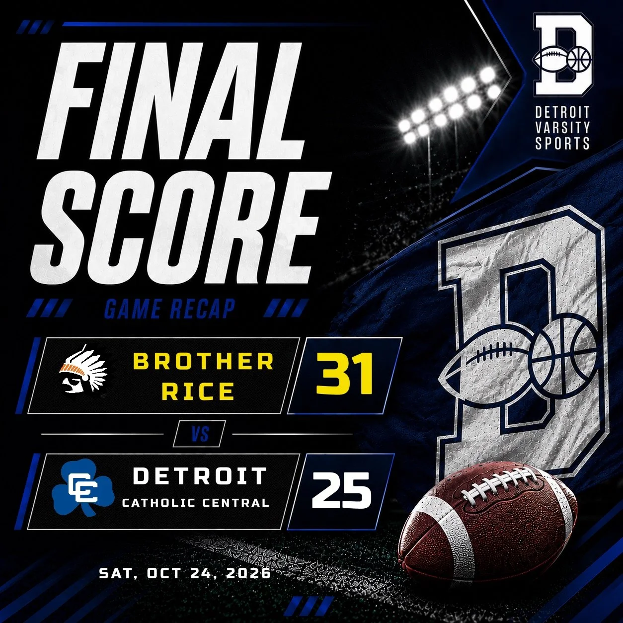 Brother Rice Ends 12-Year Drought Against Catholic Central With 31–25 Overtime Prep Bowl Victory