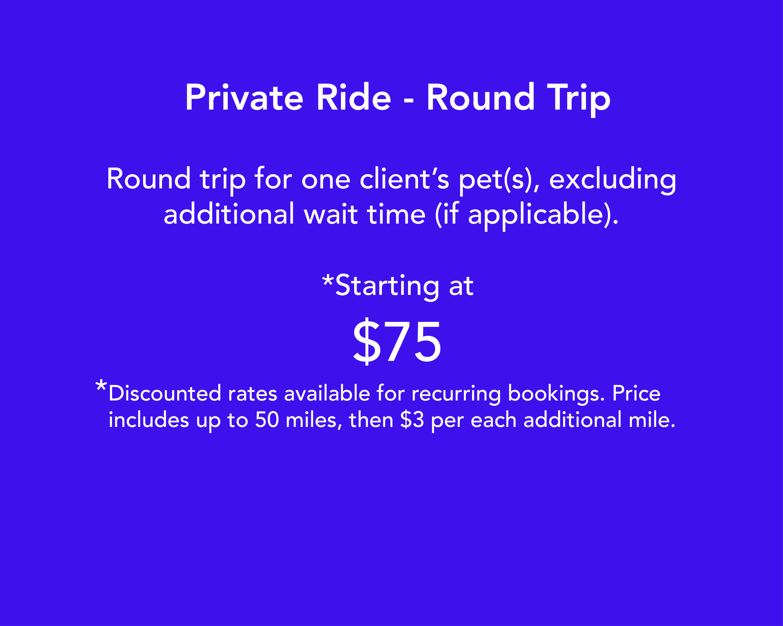 Private Ride - Round Trip