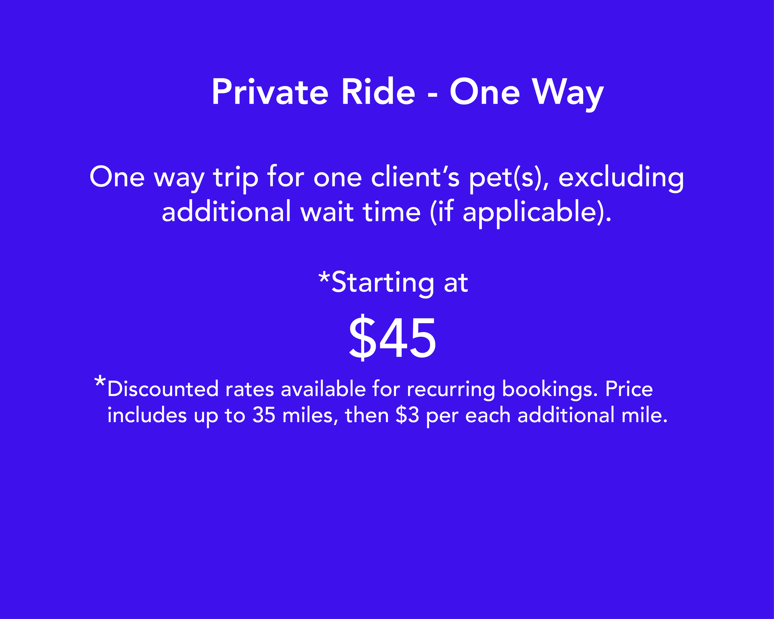 Private Ride - One Way