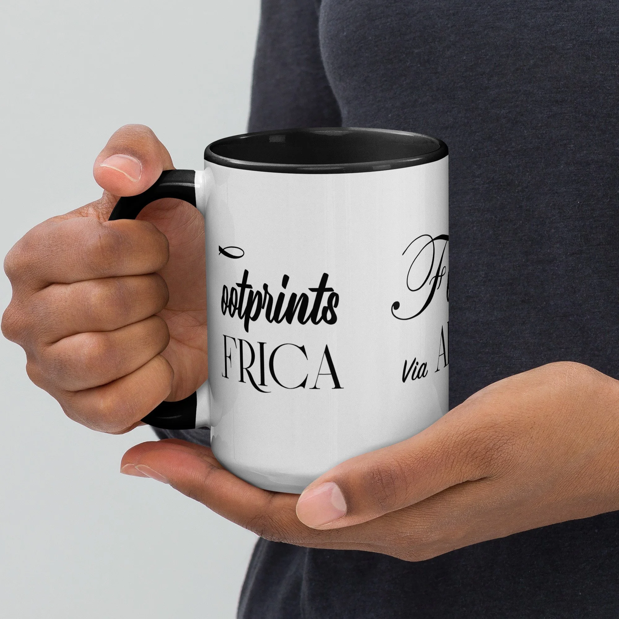 Footprints Mug with Color Inside 15.0z