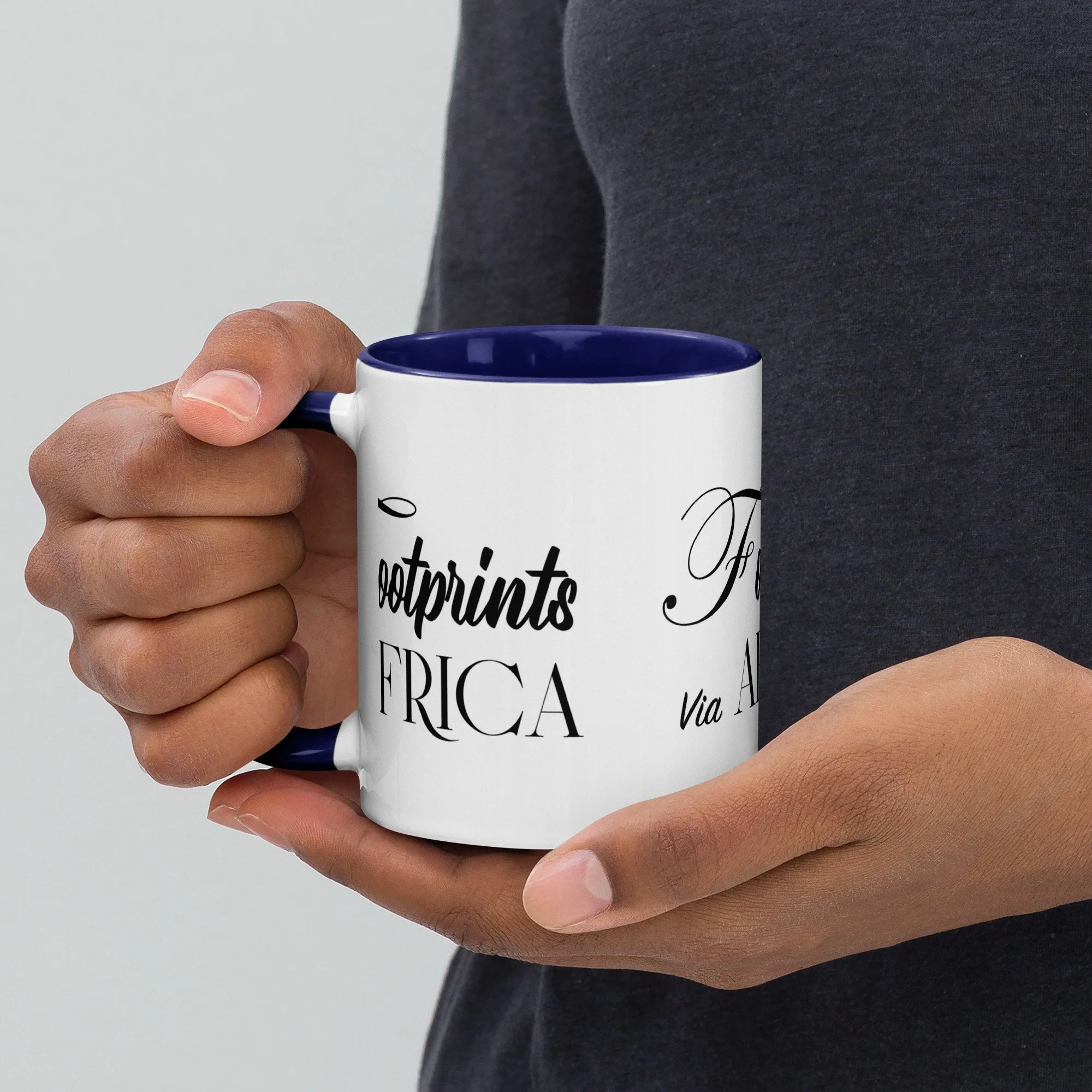 Footprints Mug with Color Inside 15.0z