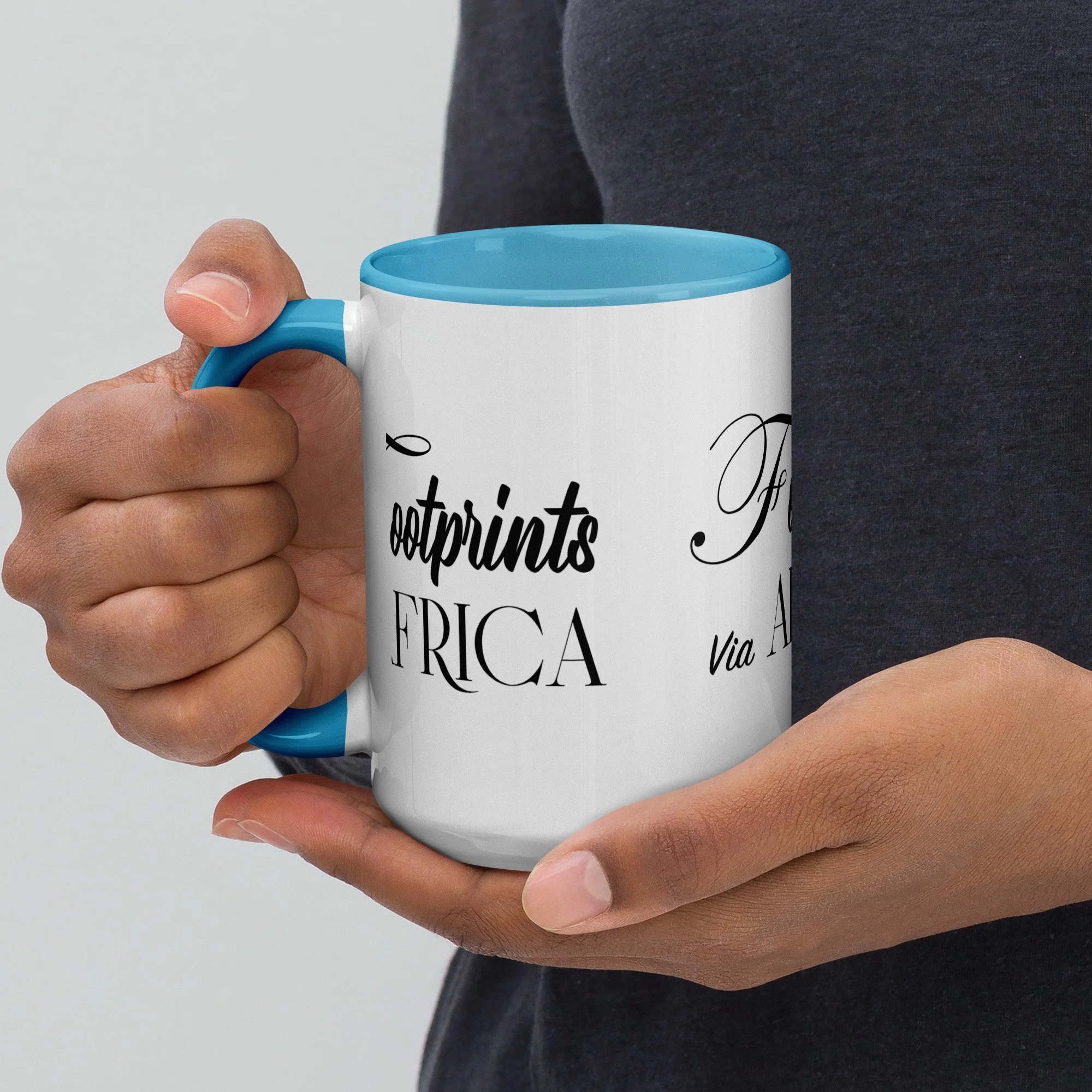 Footprints Mug with Color Inside 15.0z