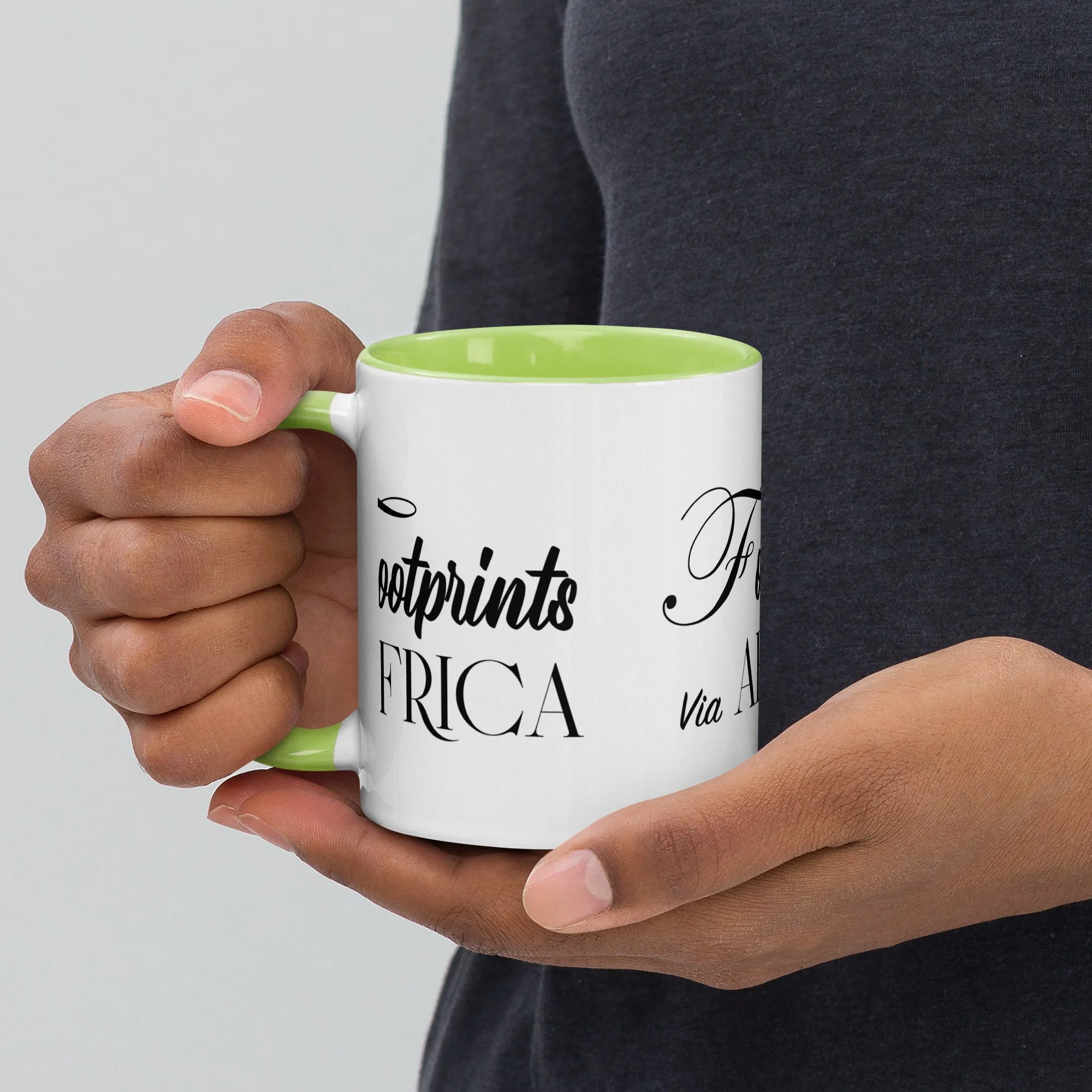 Footprints Mug with Color Inside 15.0z