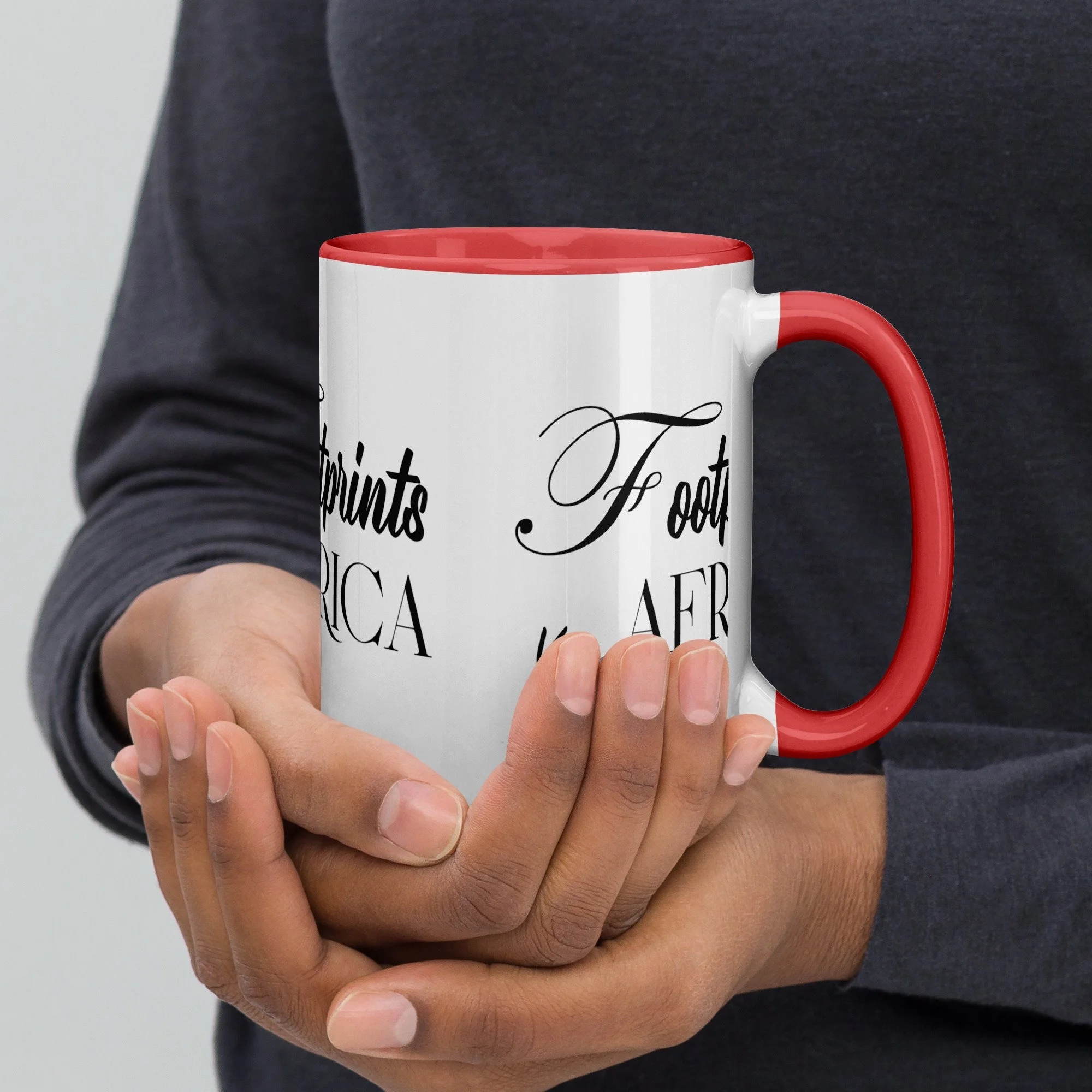 Footprints Mug with Color Inside 11.0z