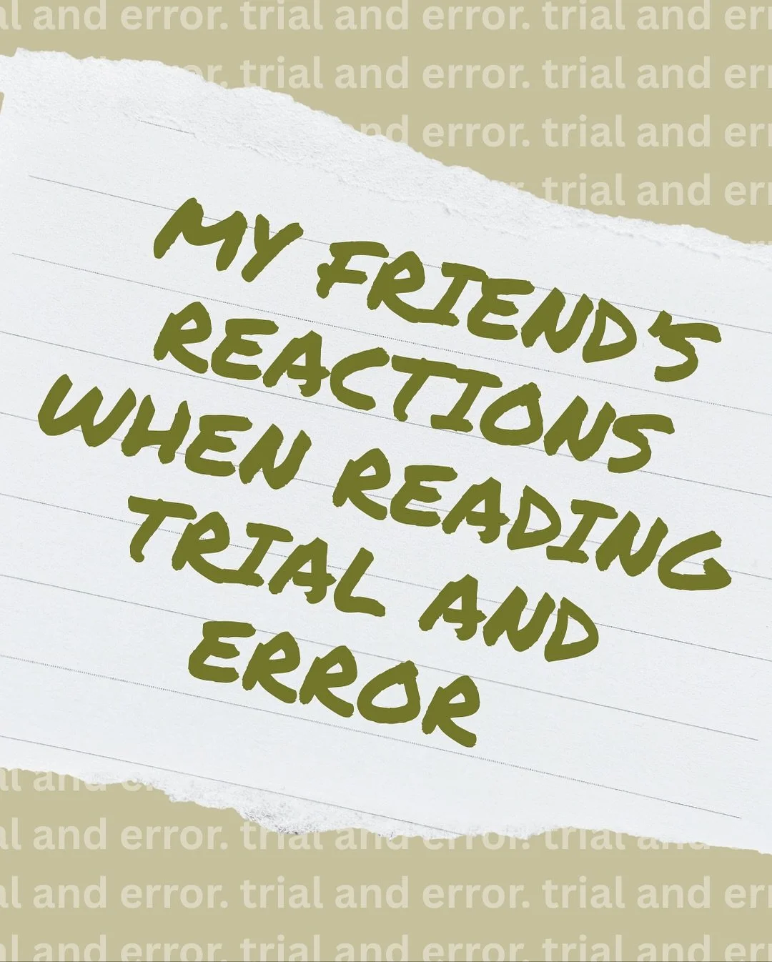 my friend @becsbooksnook reaction to reading trial and error!

it was fun going back to read all the texts between us when i was sending her chapters at a time 😭 

🤍 engagement of convenience 
✨ friends to lovers 
🤍 sunshine x sunshine 
✨ he falls