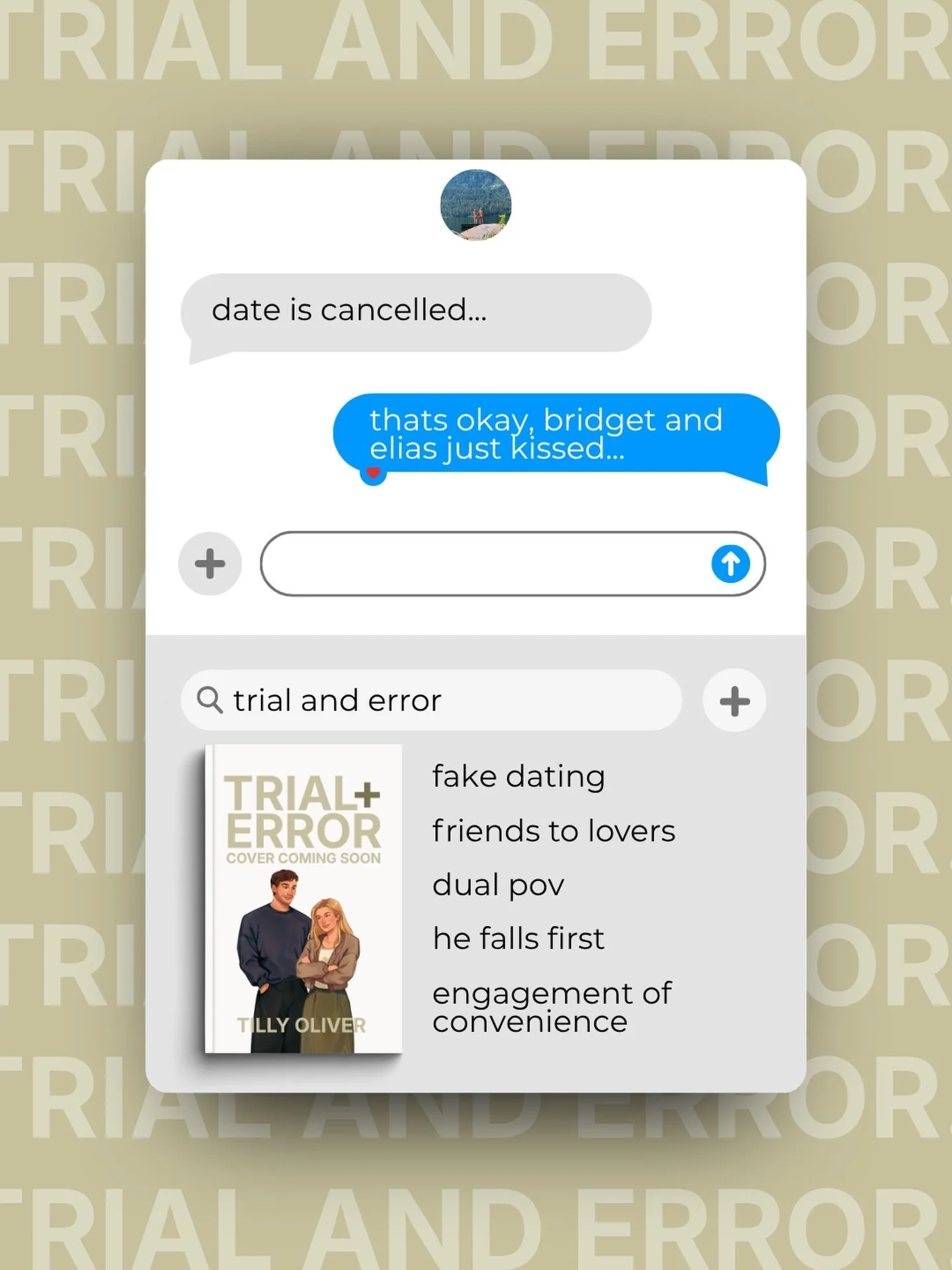 date is cancelled&hellip;

🤍 engagement of convenience
✨ friends to lovers
🤍 sunshine x sunshine
✨ he falls first
🤍 lover boy mmc
✨ dual pov

trial and error - october 3, 2026

gorg template from the lovely @booksvanereads 

🌿 indie author | roma