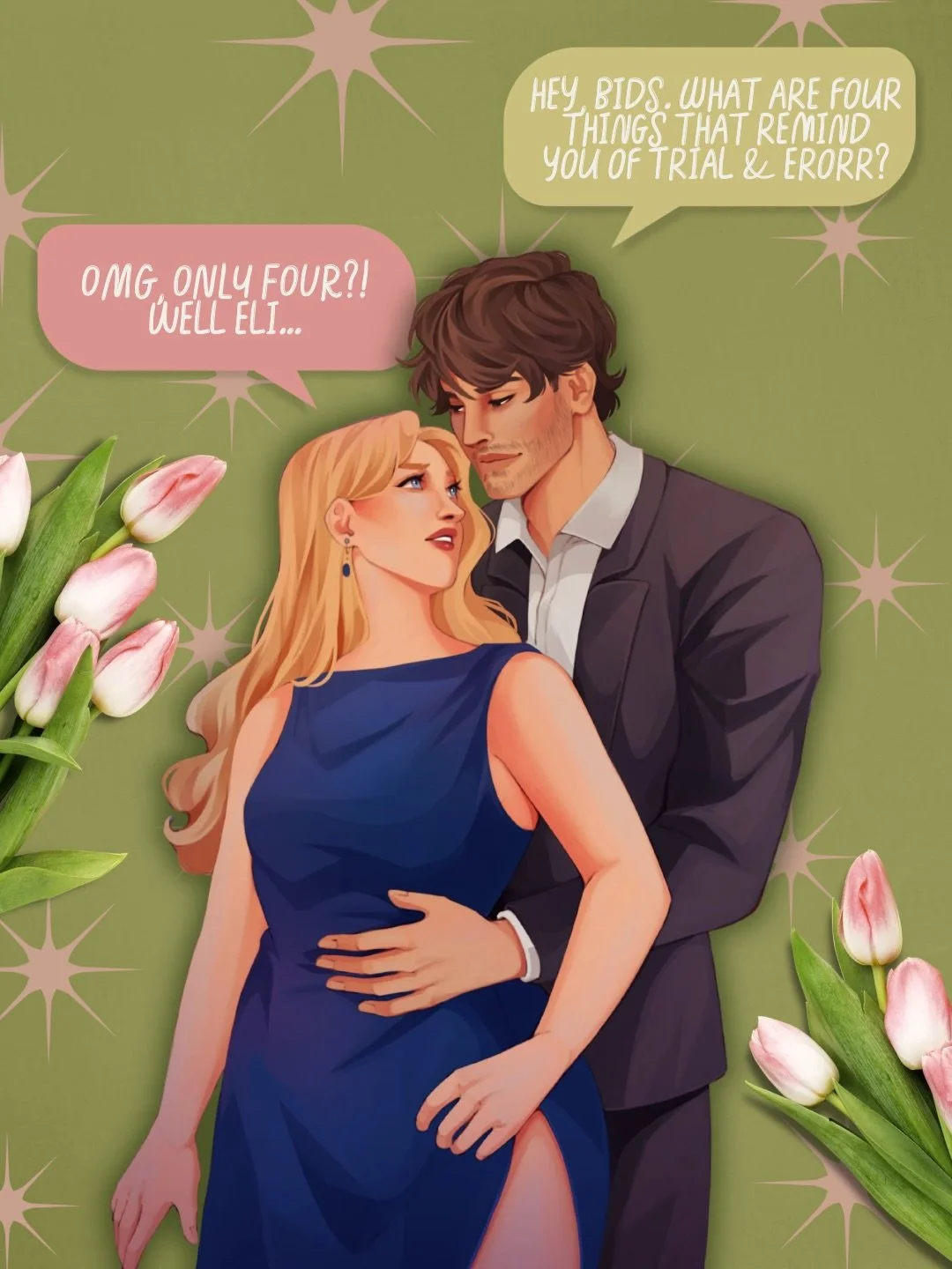 four things that remind bids and eli of their book!!

🤍 engagement of convenience
✨ friends to lovers
🤍 sunshine x sunshine
✨ he falls first
🤍 lover boy mmc
✨ dual pov

trial and error - october 3, 2026

🌿 indie author | romance book | romance wr