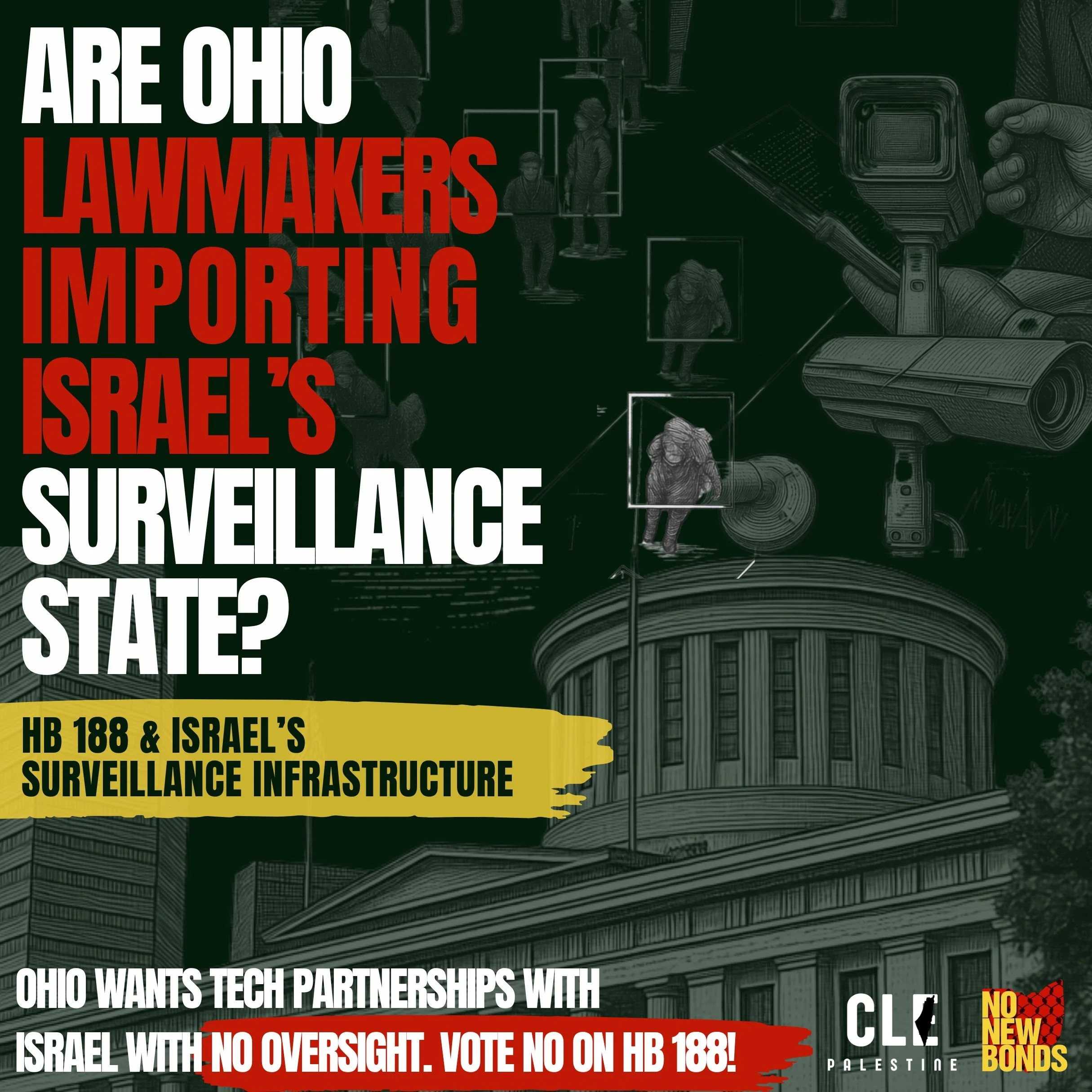Ohio lawmakers are rushing HB 188 forward without serious plan for oversight, surveillance safeguards, civil liberties protections, or accountability.

Israel has a long history of surveillance abuses, spyware scandals, and civil liberties violations