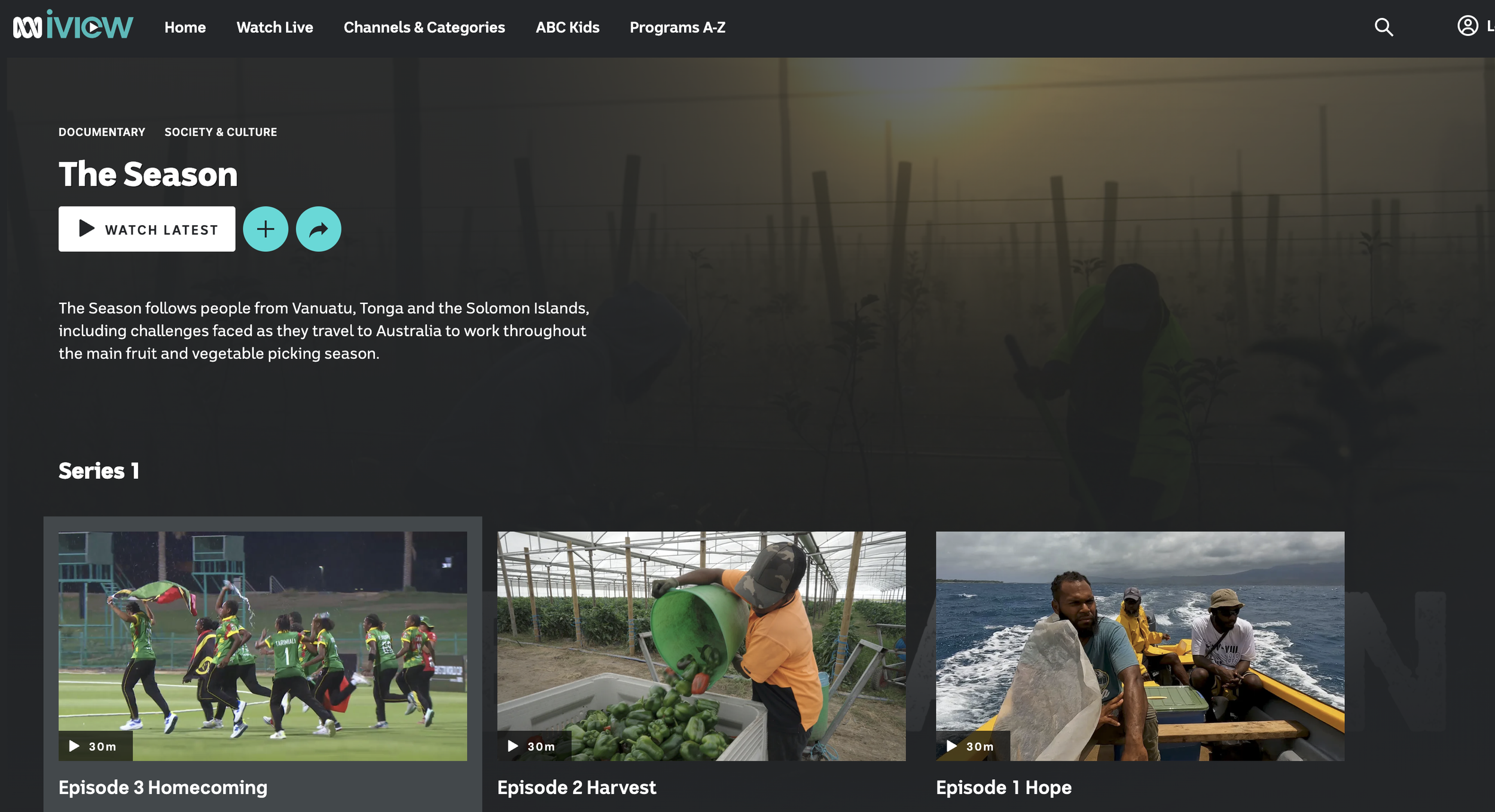 The Season documentary on ABC Iview editor Joelle Baudet Sydney