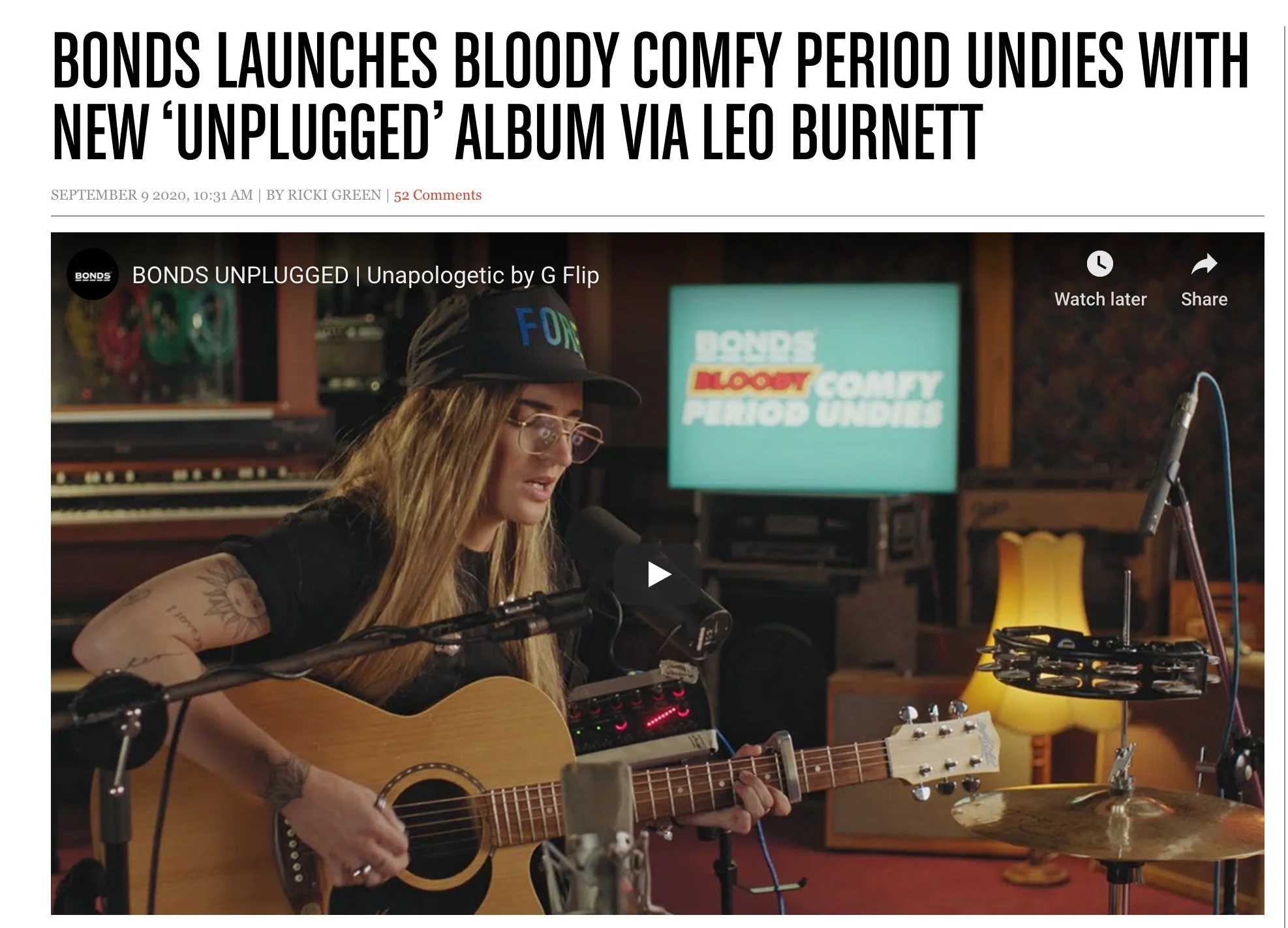 Bonds Launches New Undies with an Album